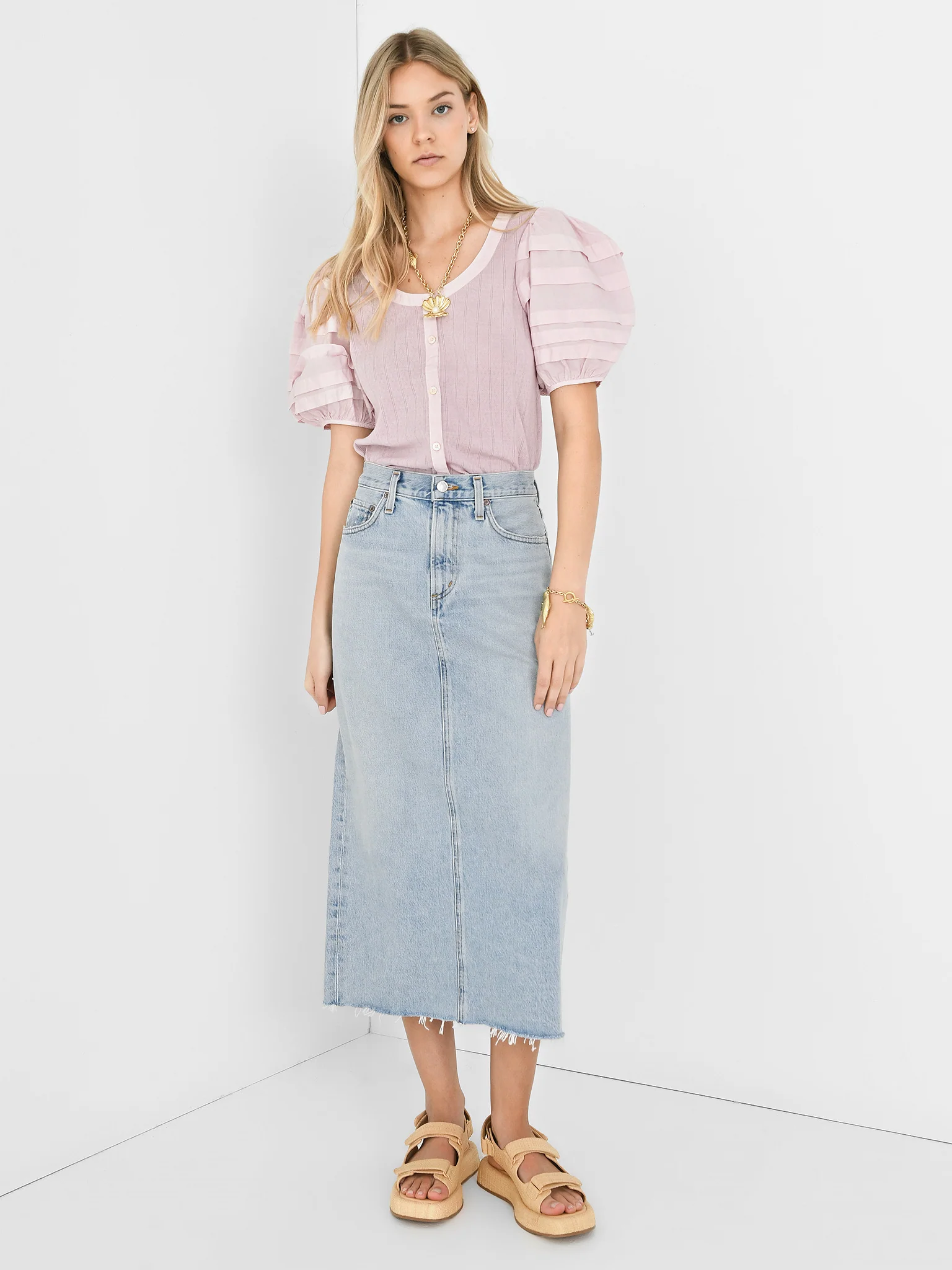 Agolde Women's Della Denim Skirt - Image 2