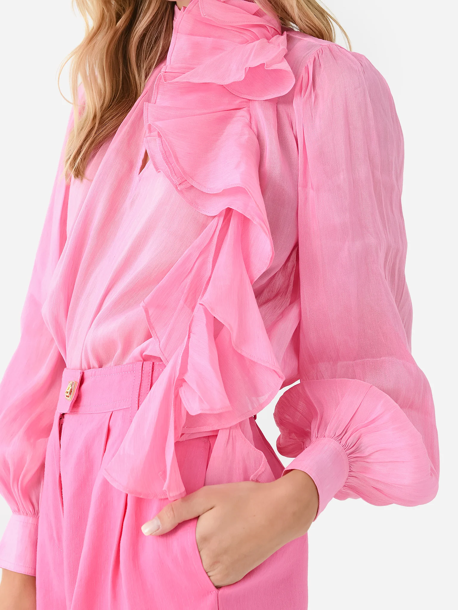 AJE Women's Aura Frilled Tie Blouse - Image 3