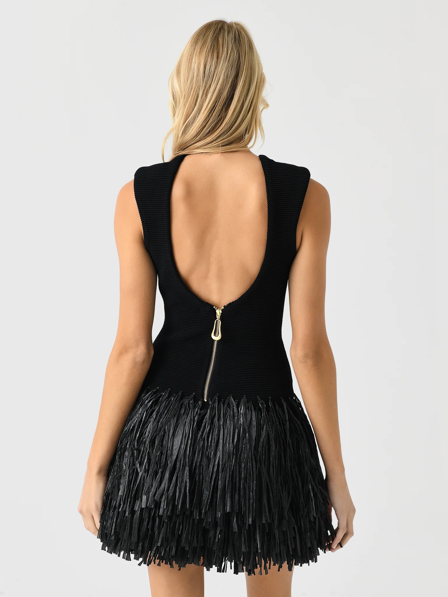 AJE Women's Rushes Raffia Knit Mini Dress - Image 4