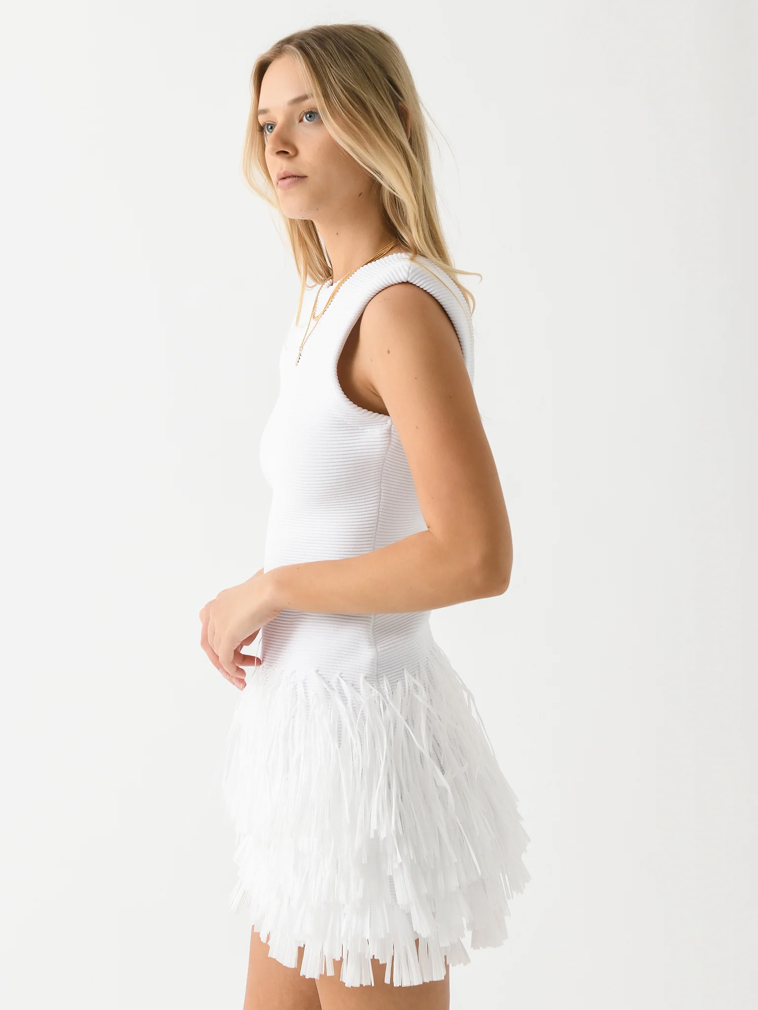 AJE Women's Rushes Raffia Knit Mini Dress - Image 8