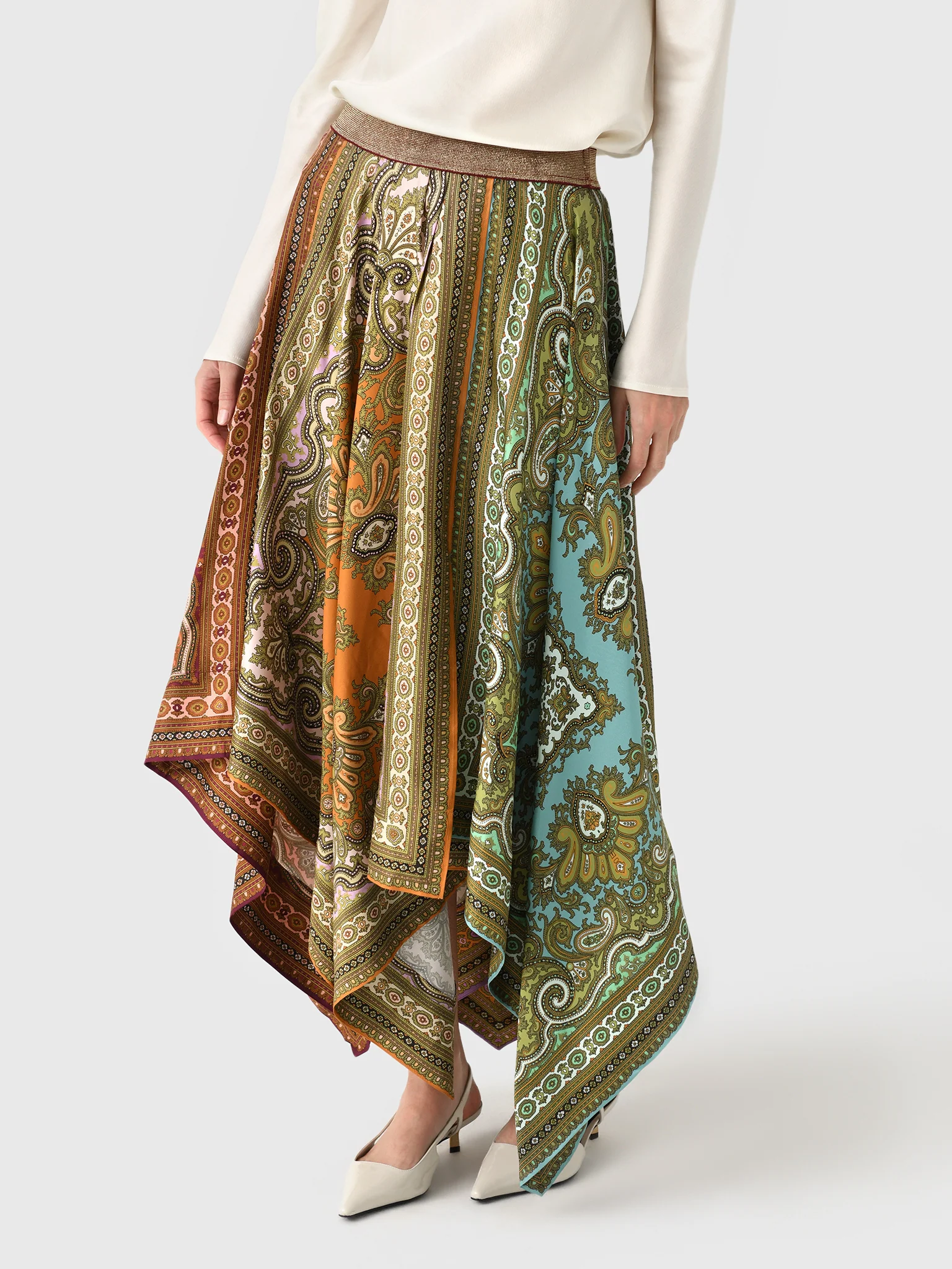 Alemais Women's Clemenza Spliced Scarf Silk Skirt