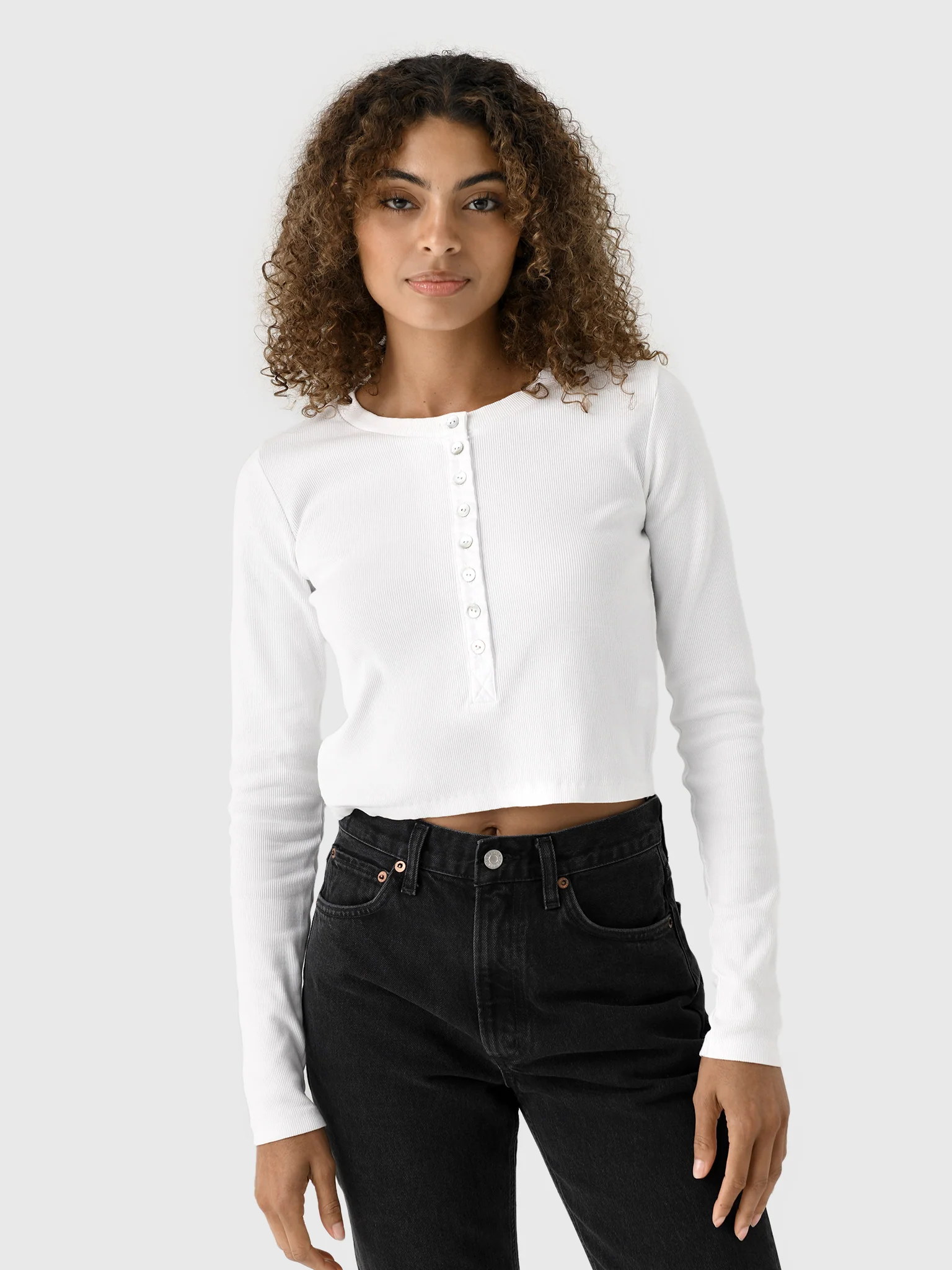 AMO Women's Sassy Rib Henley