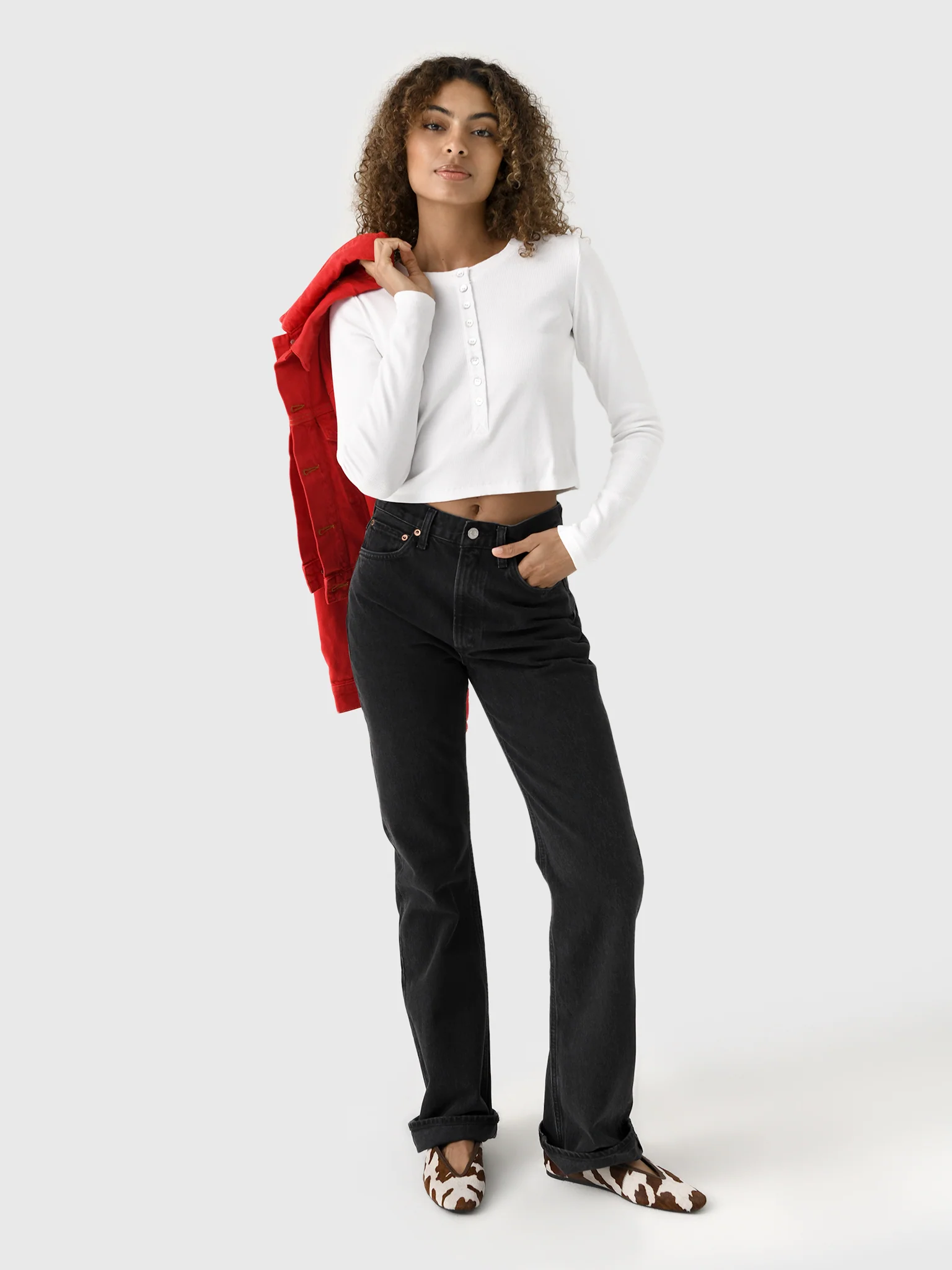 AMO Women's Sassy Rib Henley - Image 2