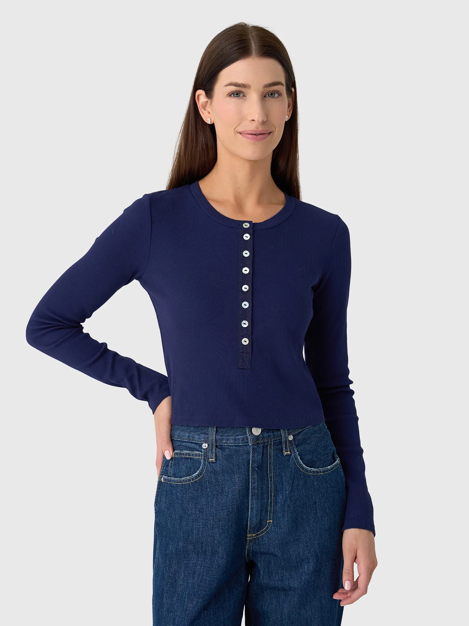 AMO Women's Sassy Rib Henley - Image 6