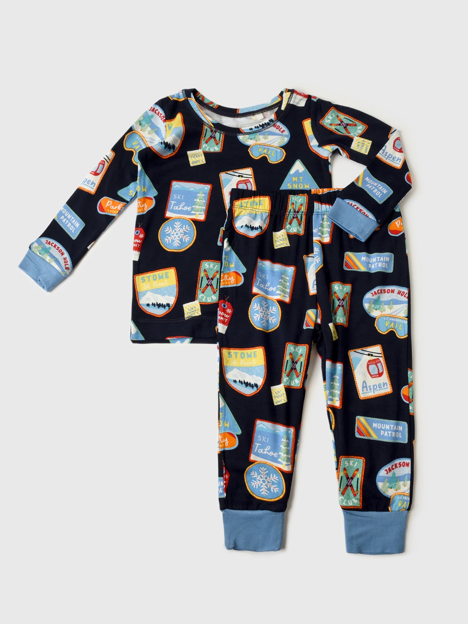 Angel Dear Boys' Vintage Ski Patches Lounge Wear Set