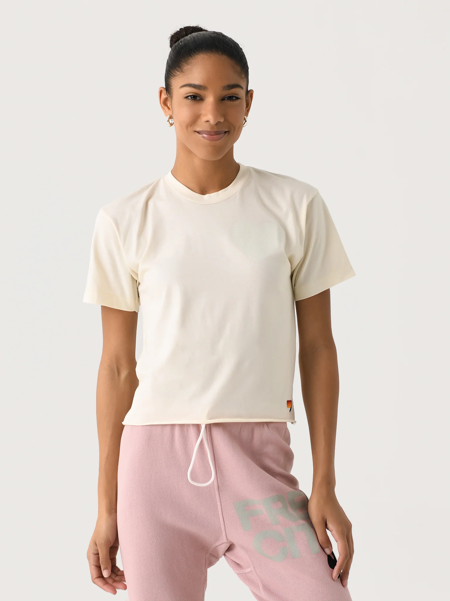 Aviator Nation Women's Glitter Heart Boyfriend Tee - Image 6