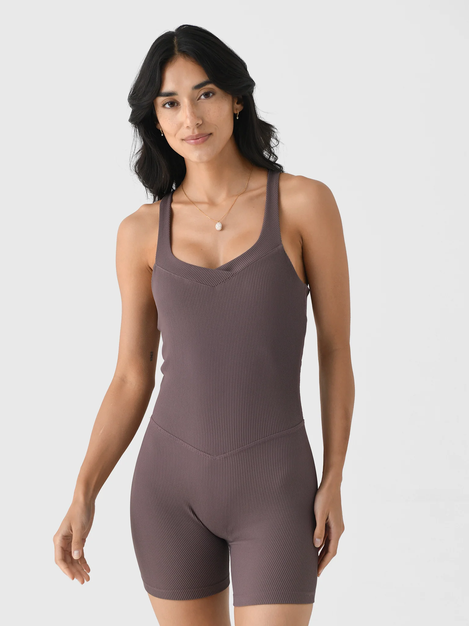 Beyond Yoga Women's Routine Ribbed Biker Jumpsuit