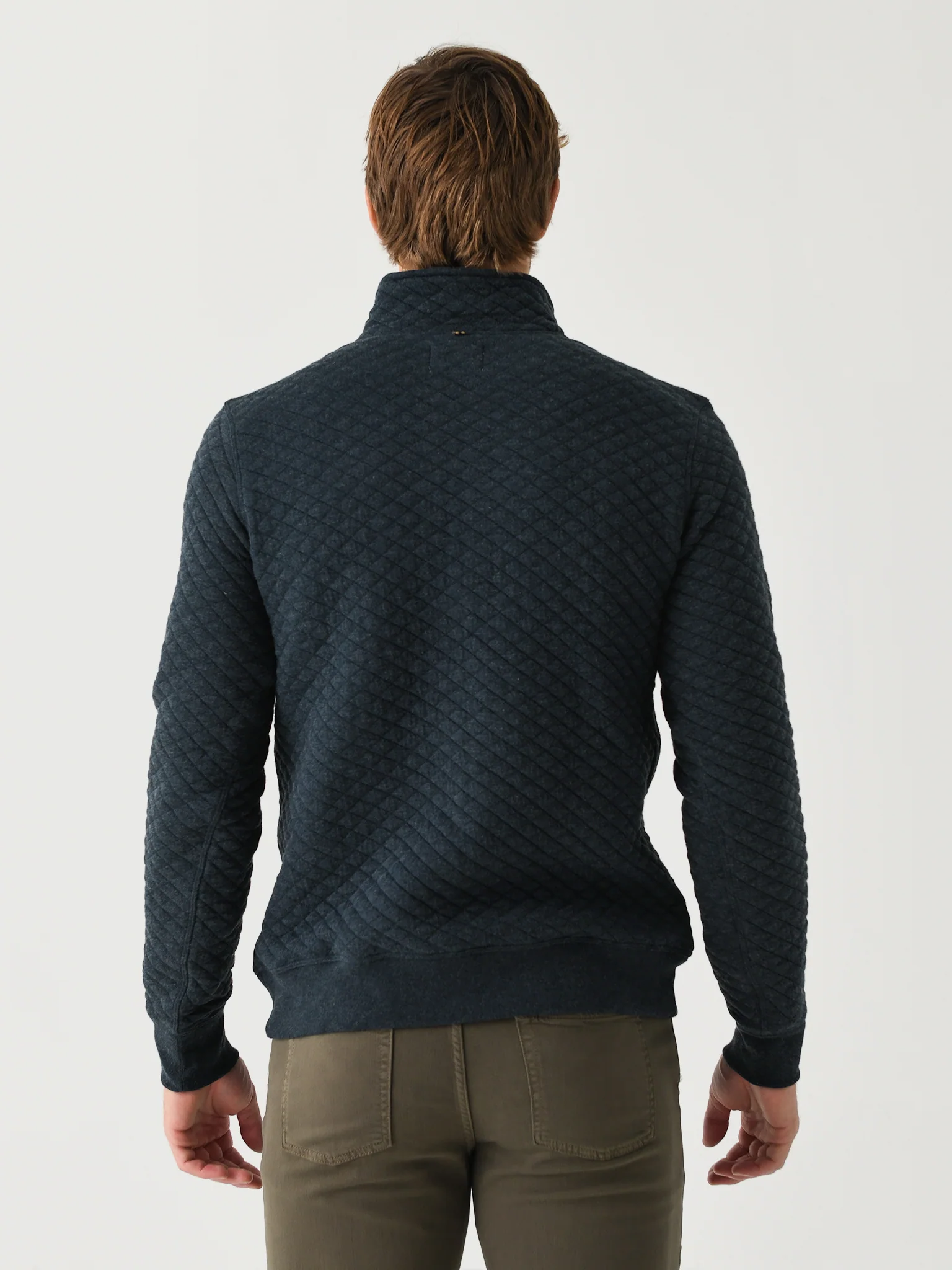 Billy Reid Men's Diamond Quilt Half-Zip - Image 11