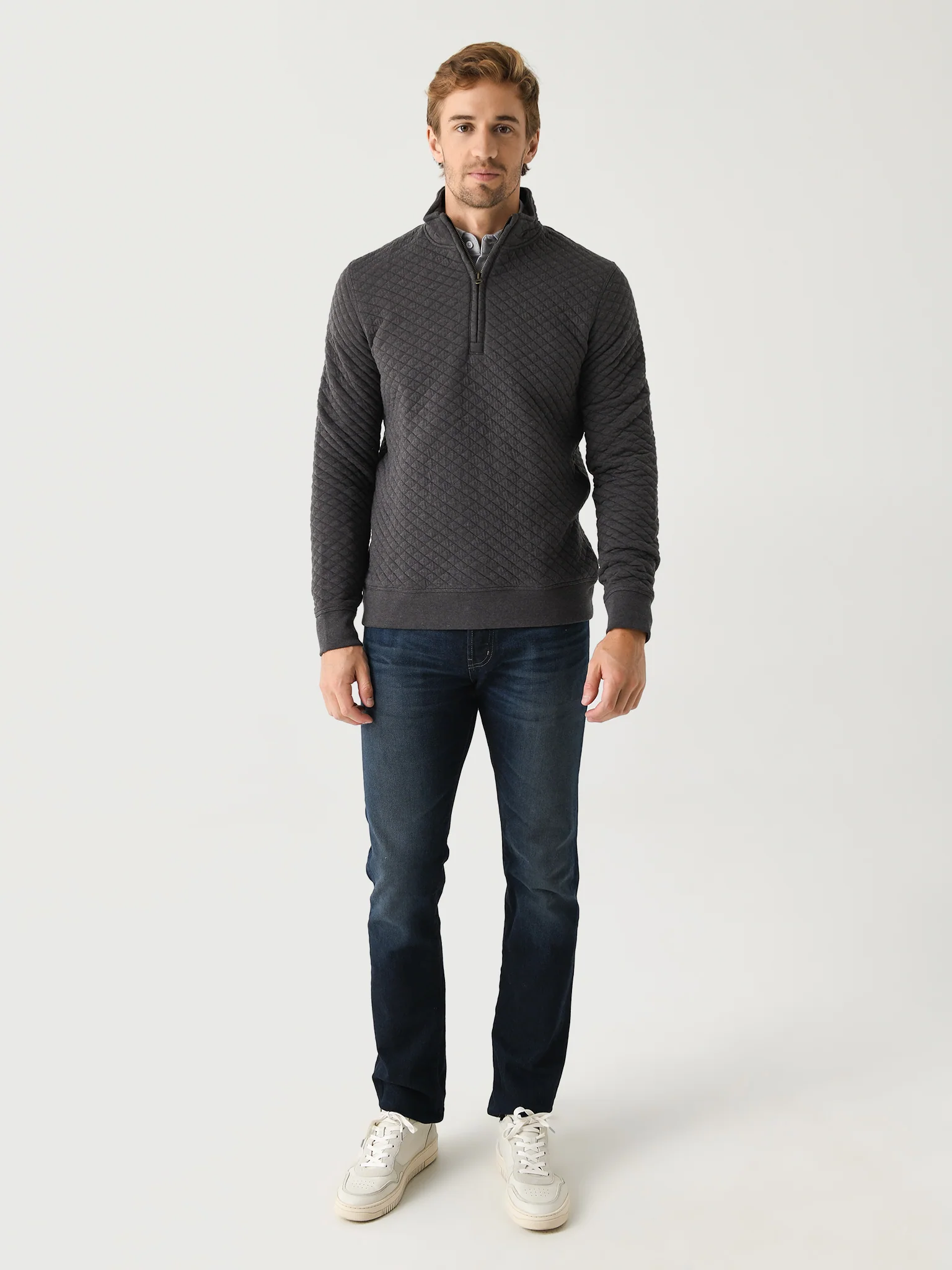 Billy Reid Men's Diamond Quilt Half-Zip - Image 5