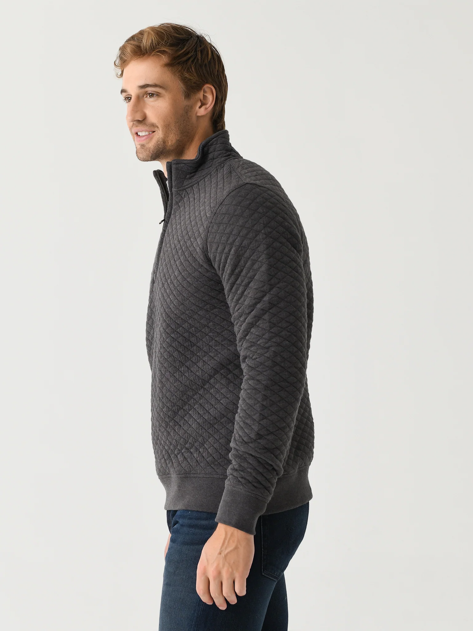 Billy Reid Men's Diamond Quilt Half-Zip - Image 6