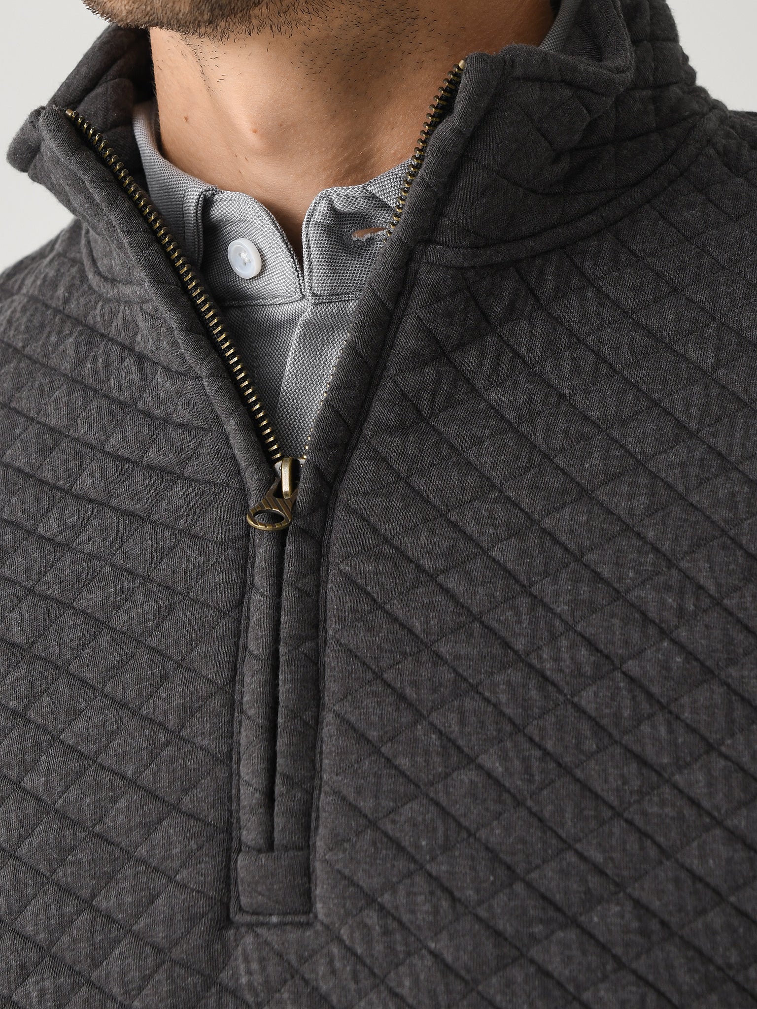 Billy Reid Men's Diamond Quilt Half-Zip - Image 8