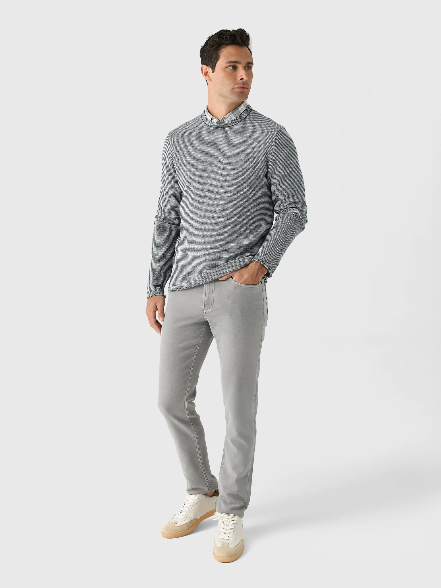 Billy Reid Men's Tuck Stripe Crew - Image 3