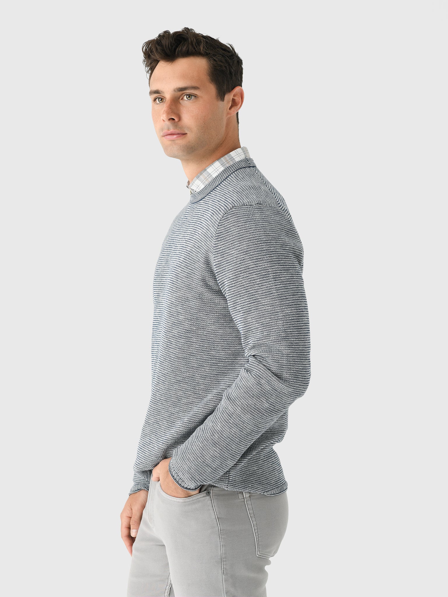 Billy Reid Men's Tuck Stripe Crew - Image 4