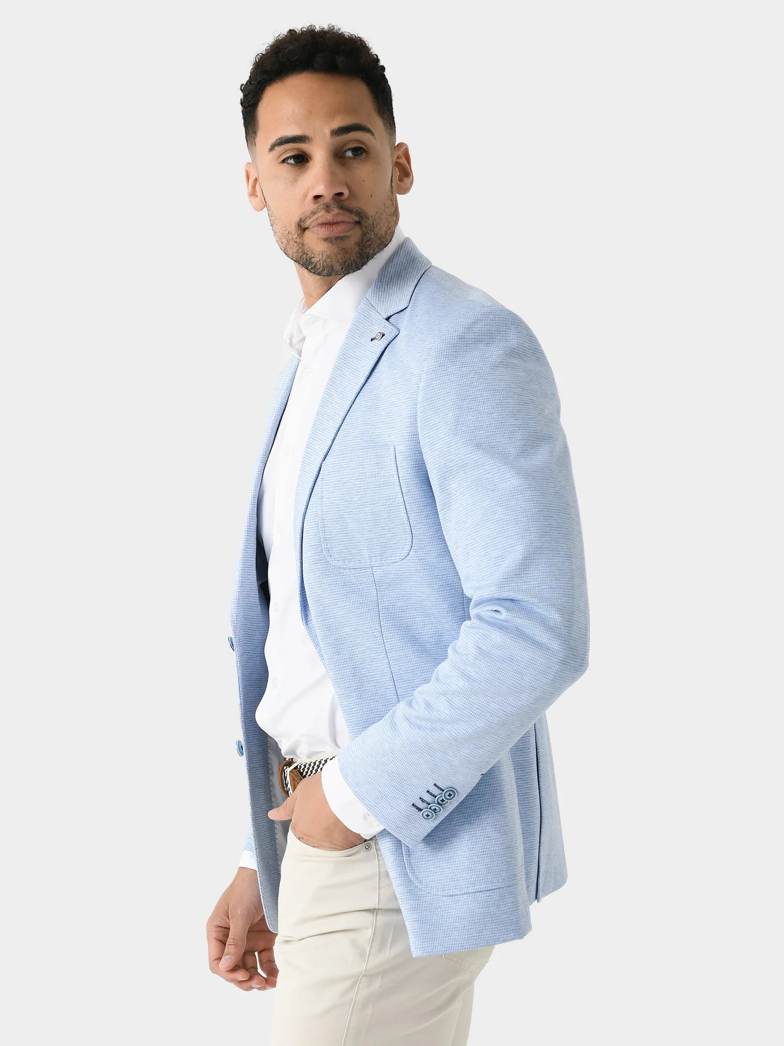 Blue Industry Men's Blue Stretch Blazer - Image 3