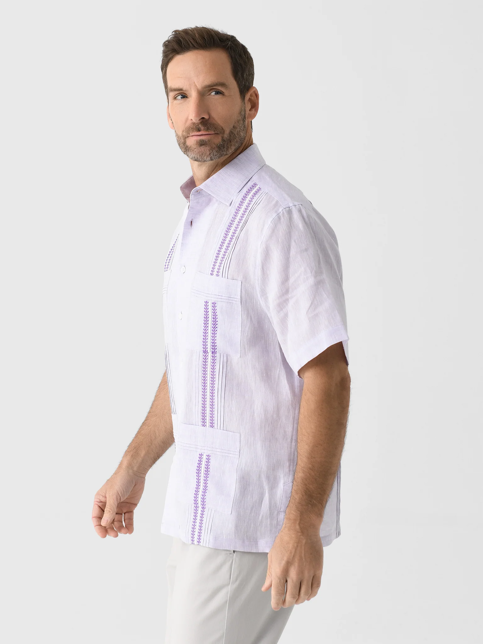Centuria Men's Short Sleeve Linen Guayabera Shirt - Image 10