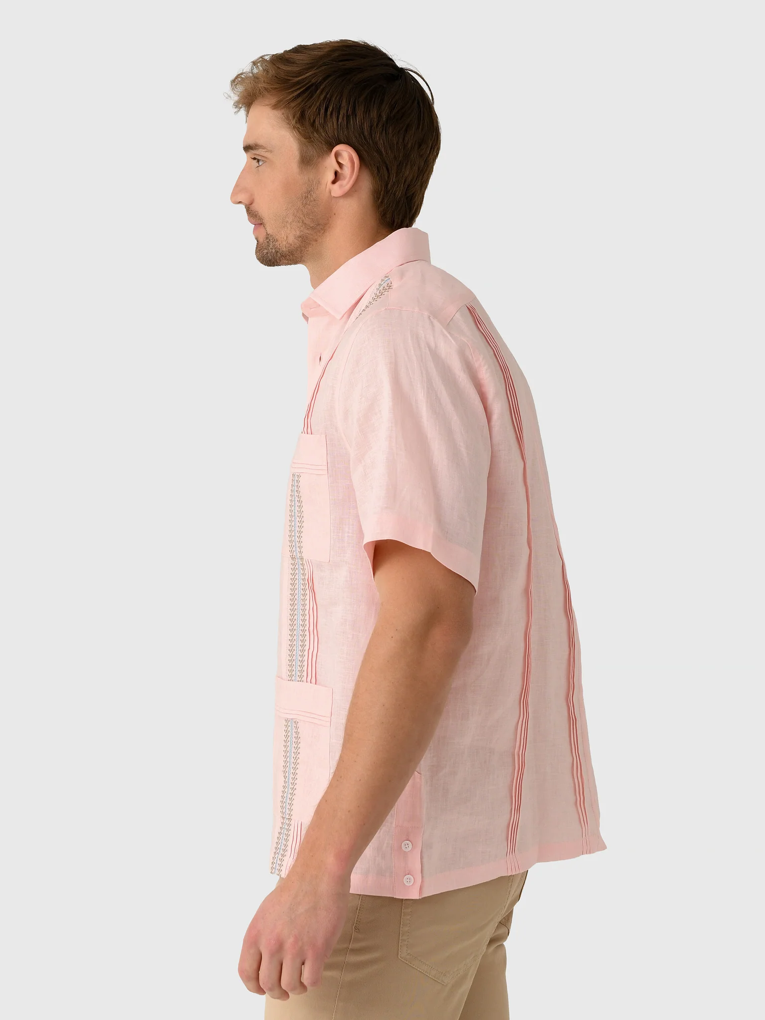 Centuria Men's Short Sleeve Linen Guayabera Shirt - Image 15