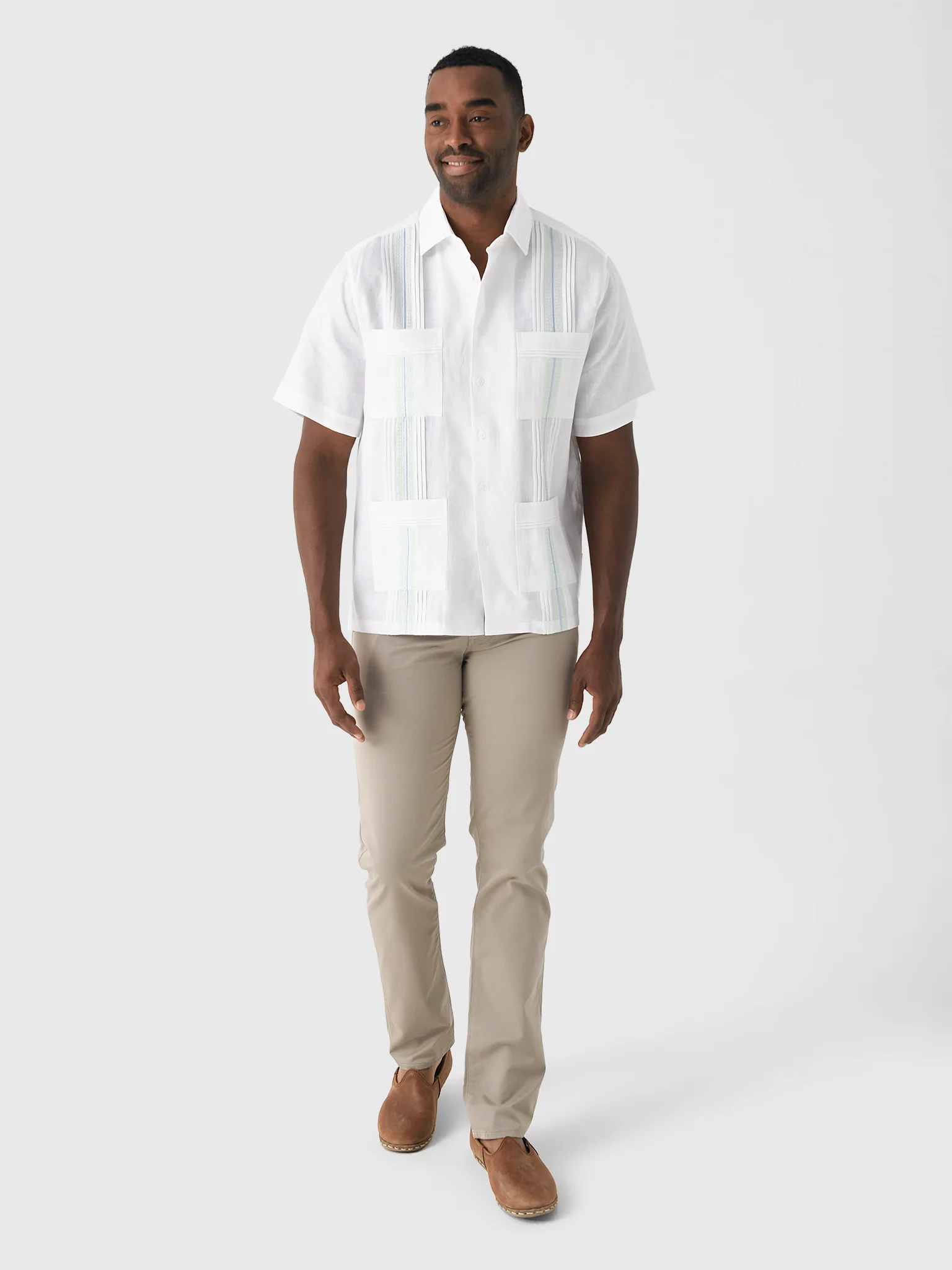 Centuria Men's Short Sleeve Linen Guayabera Shirt - Image 22