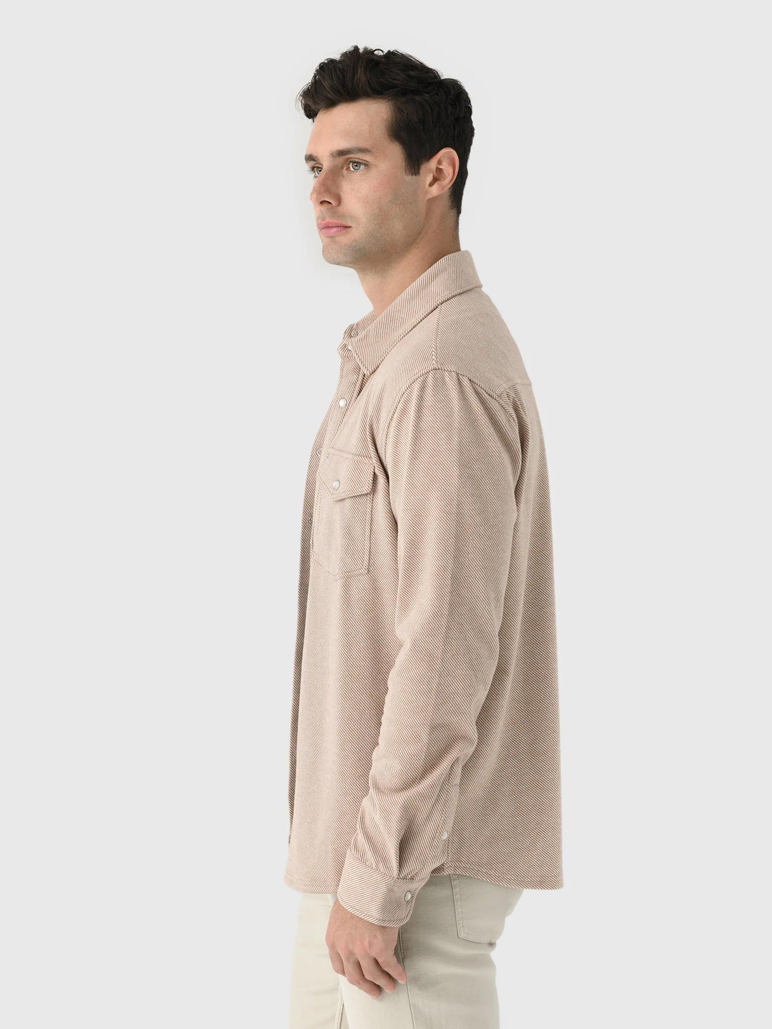 Criquet Men's Chill Knit Pearl Snap Twill Shirt - Image 3