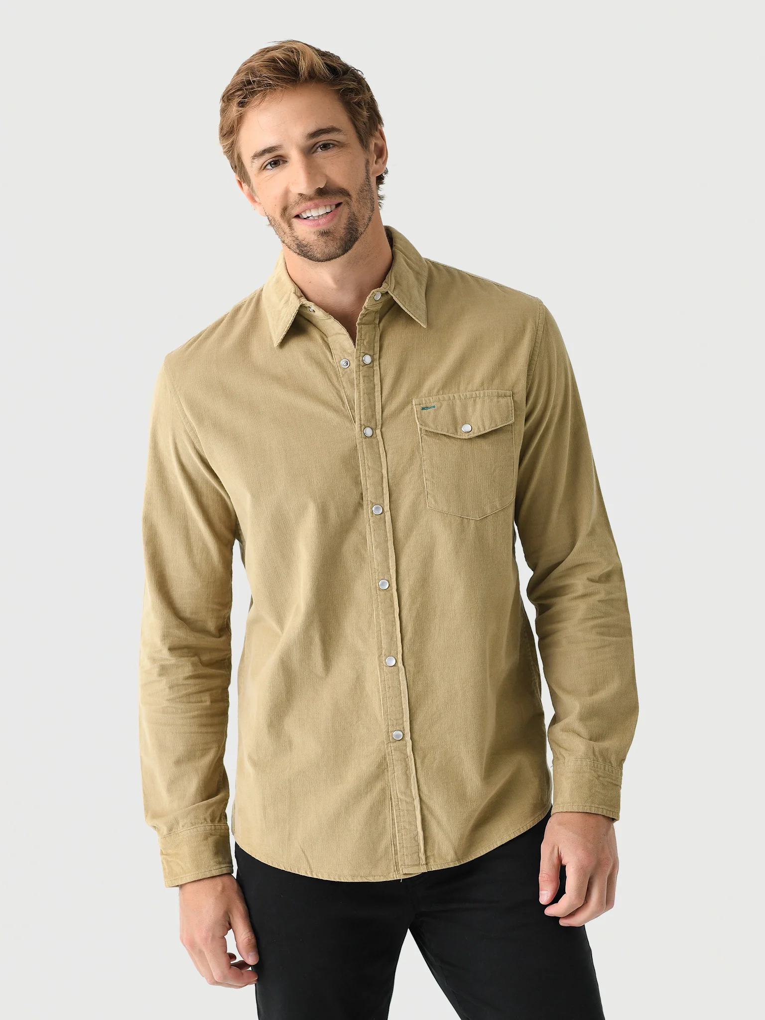 Criquet Men's Corduroy Pearl Snap Shirt