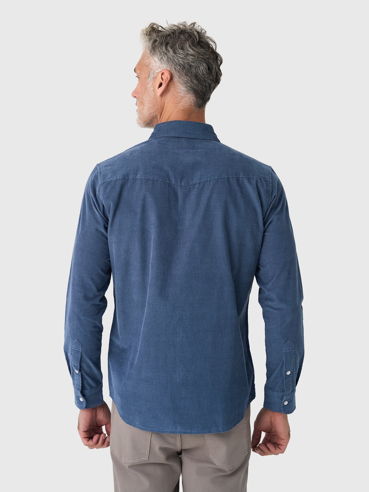 Criquet Men's Long Sleeve Corduroy Pearl Snap Shirt - Image 3