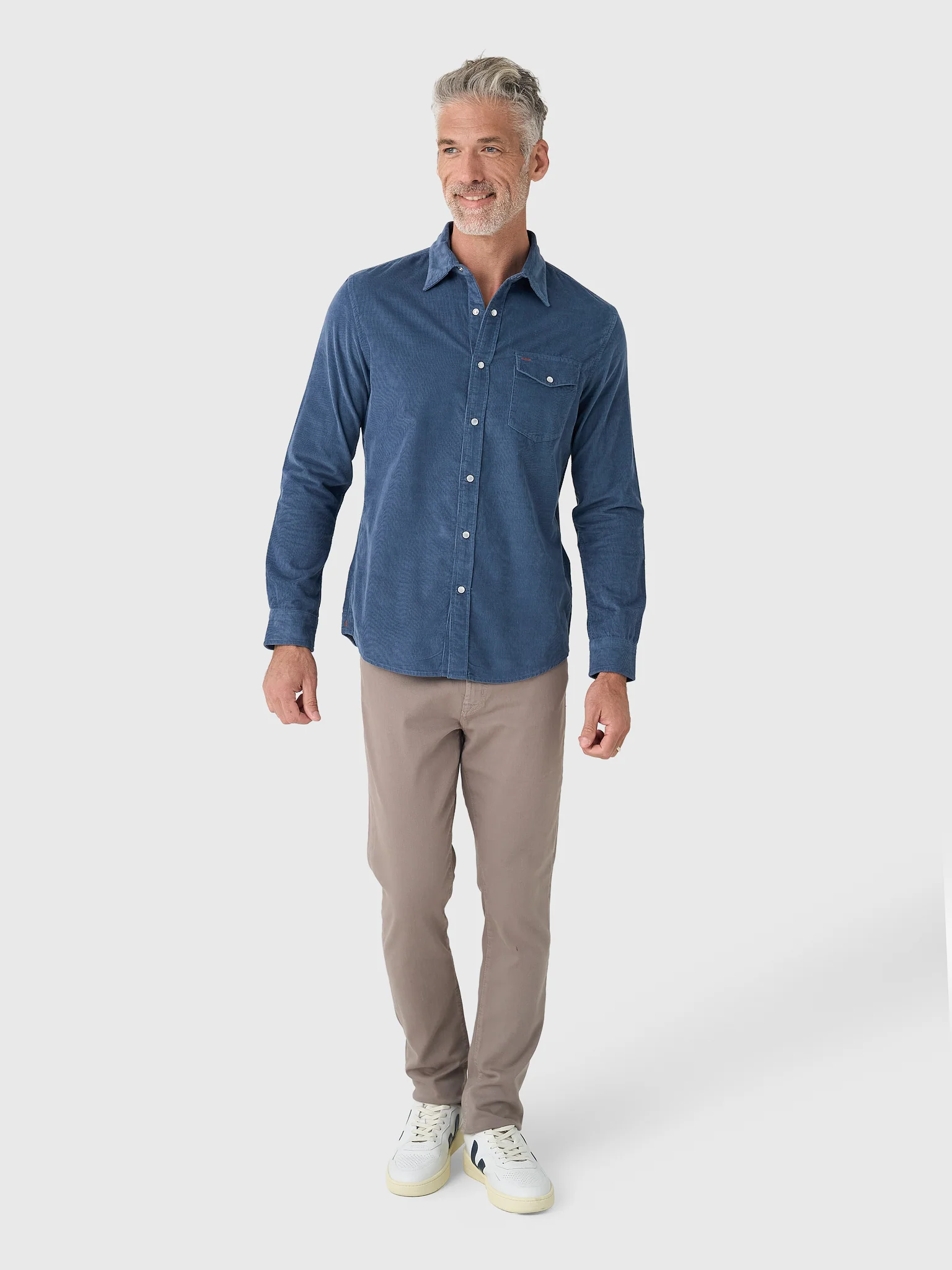 Criquet Men's Long Sleeve Corduroy Pearl Snap Shirt - Image 4