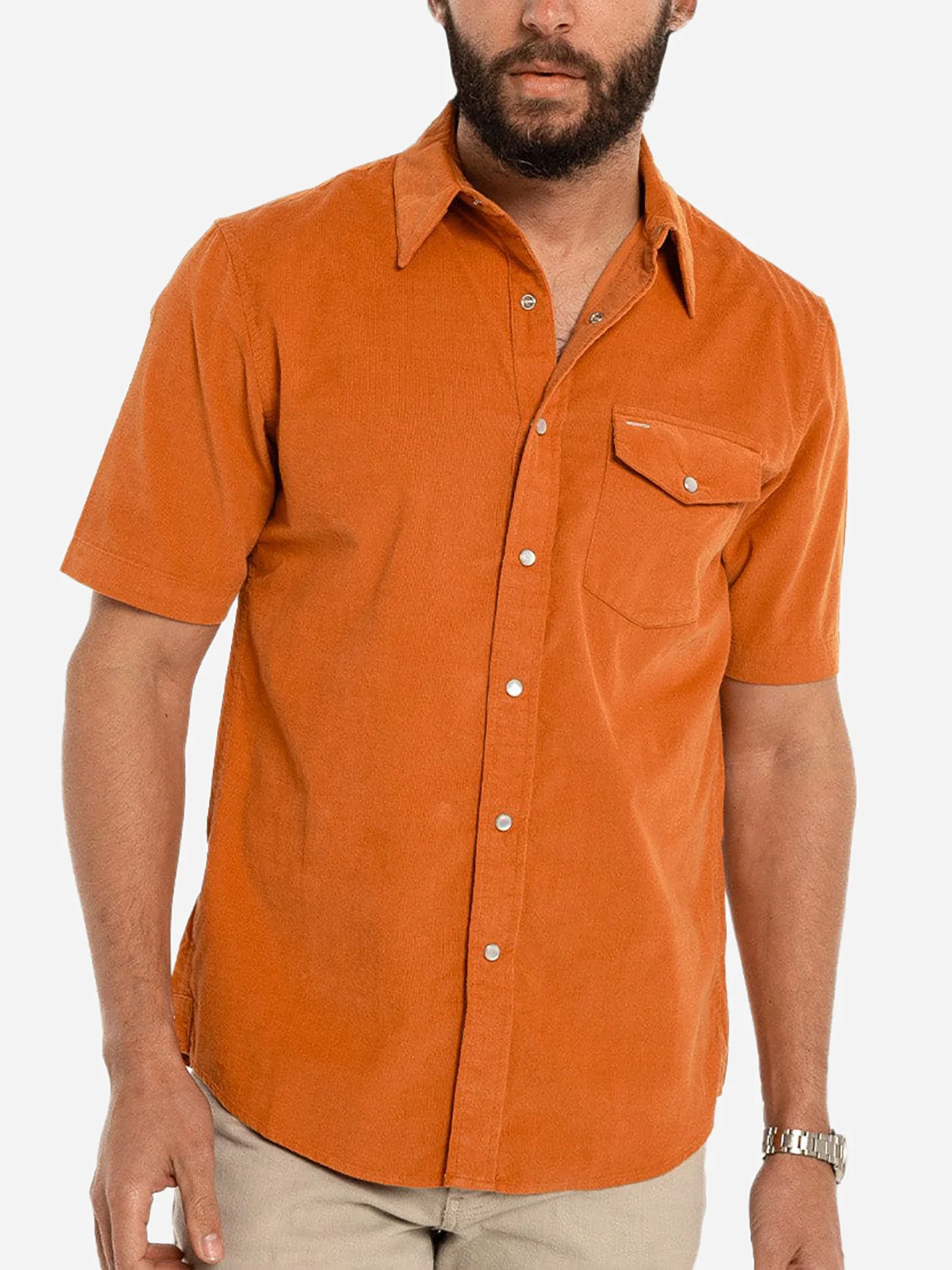 Criquet Men's Corduroy Pearl Snap Shirt