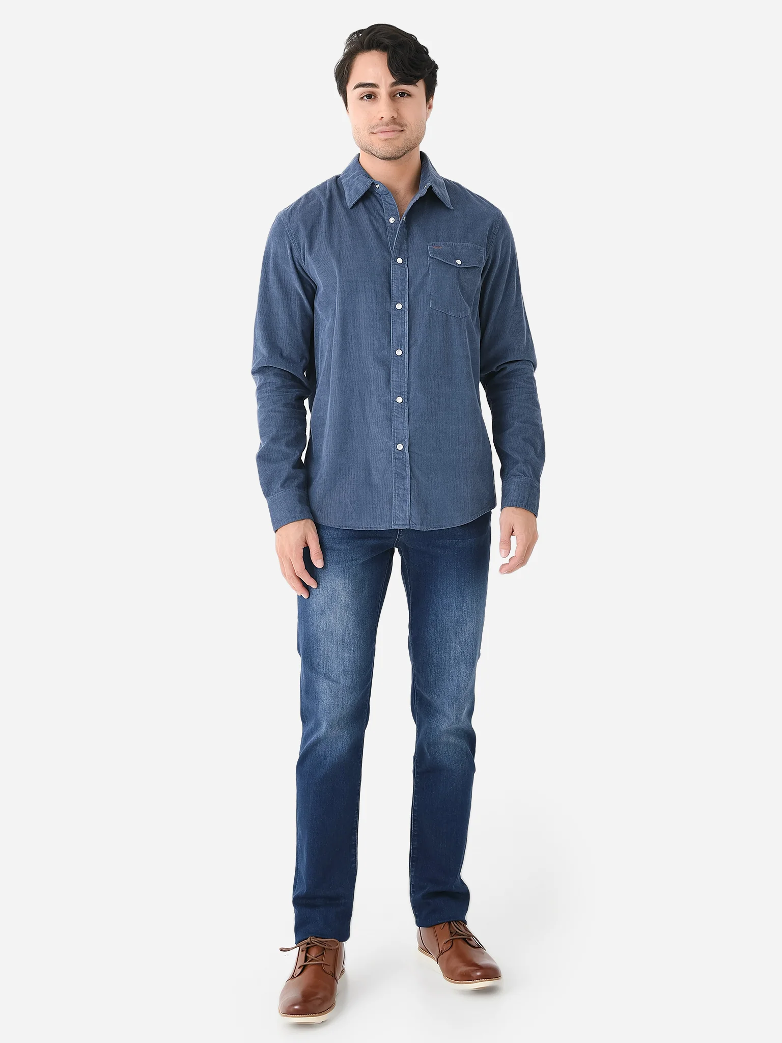 Criquet Men's Long Sleeve Corduroy Pearl Snap Shirt - Image 6