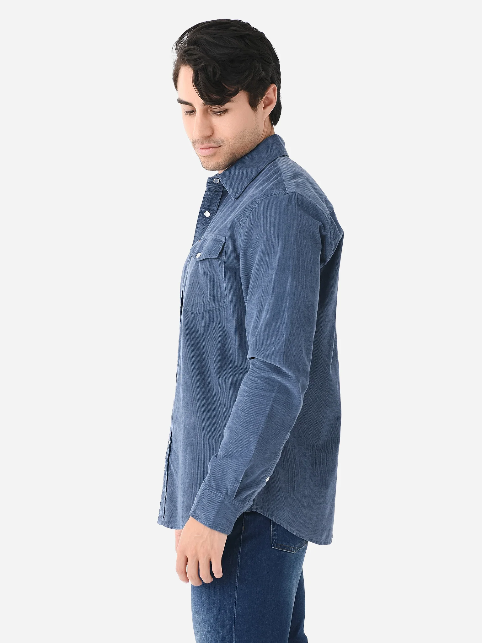 Criquet Men's Long Sleeve Corduroy Pearl Snap Shirt - Image 7