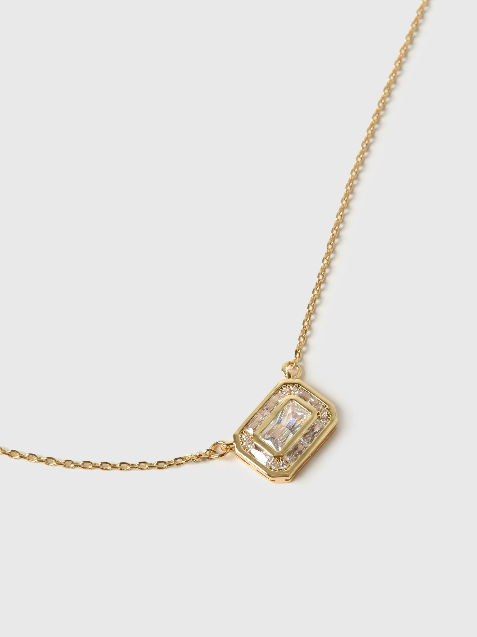 Crystal Haze Baguette Frame Necklace - Image 3