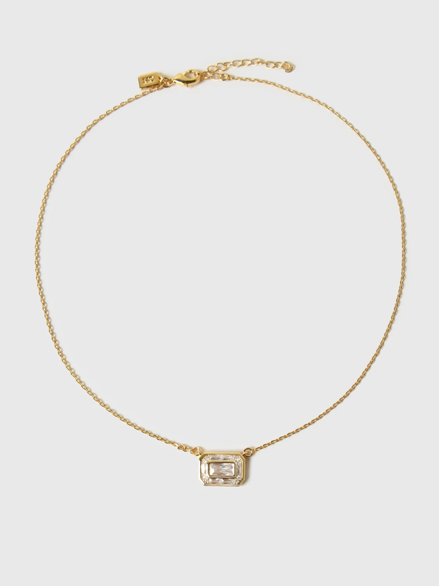Crystal Haze Baguette Frame Necklace - Image 4
