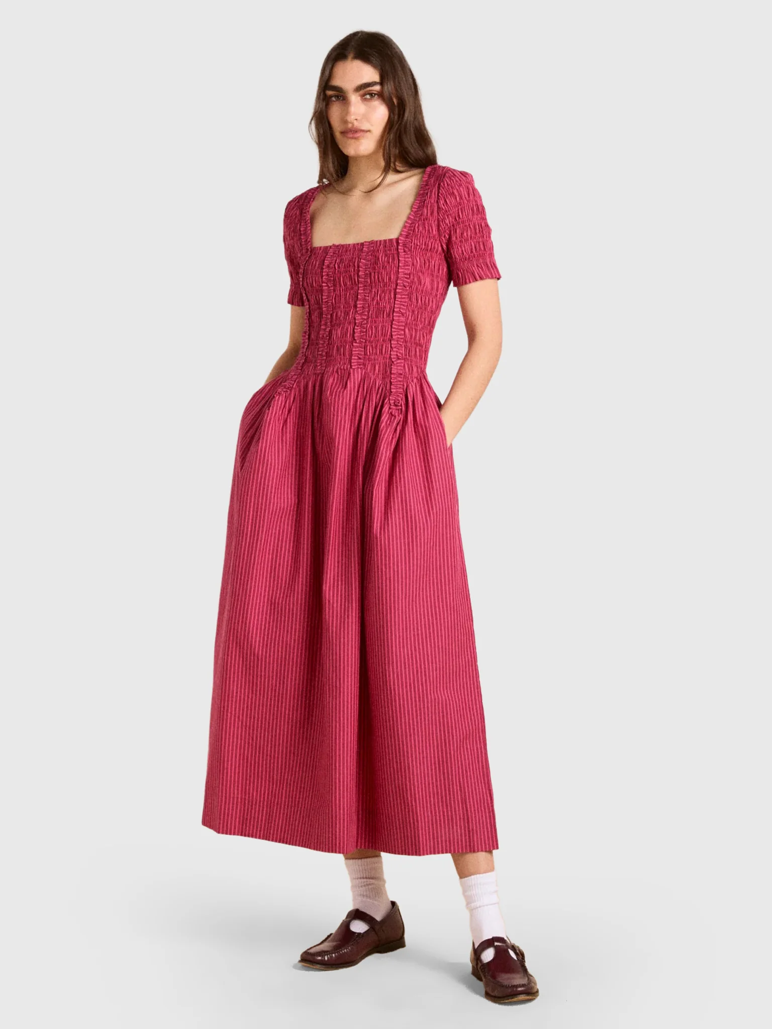 Damson Madder Women's Raphaela Ruffle Midi Dress