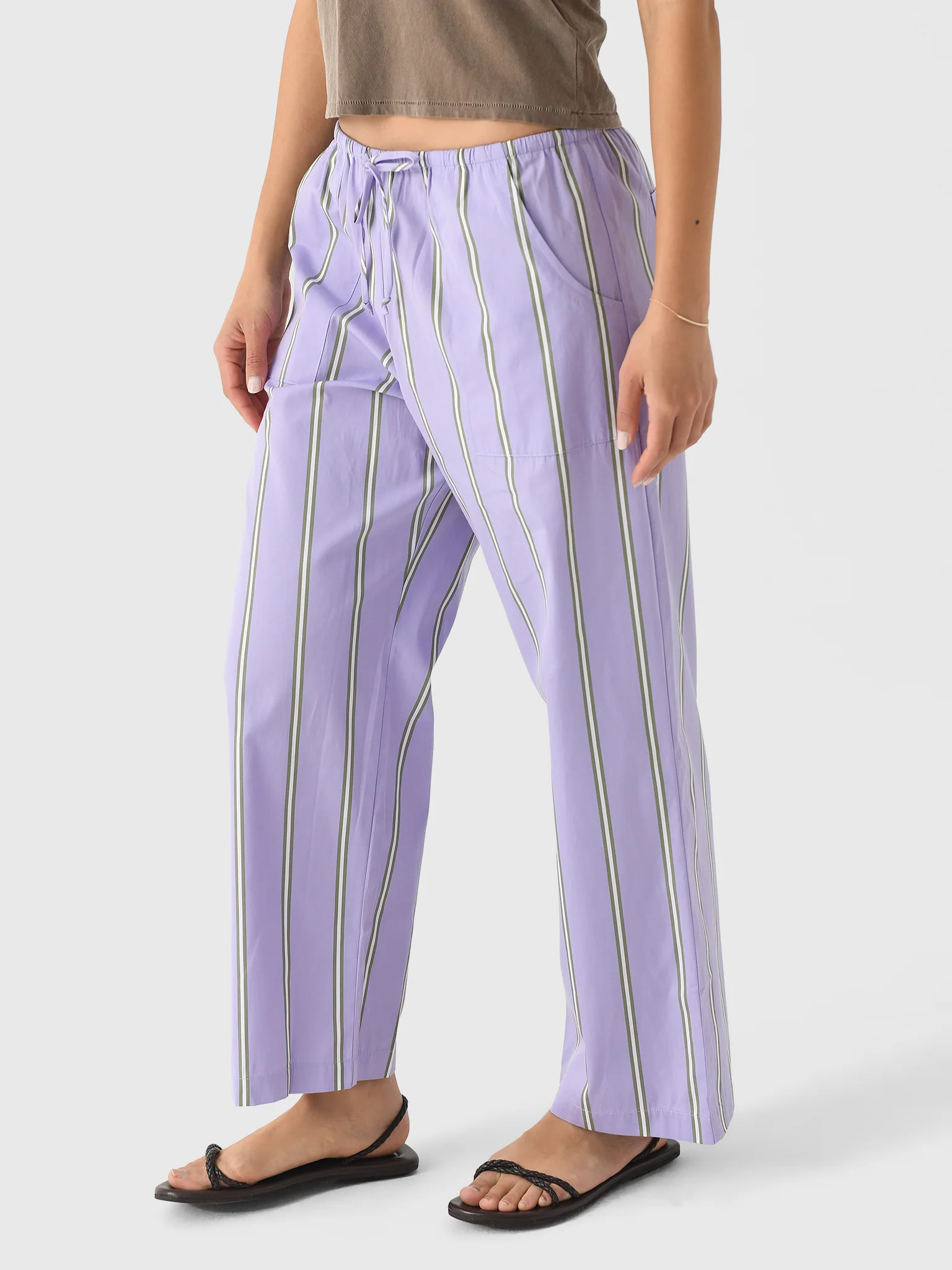 DONNI. Women's The Stripe Pop Drawstring Pant - Image 3