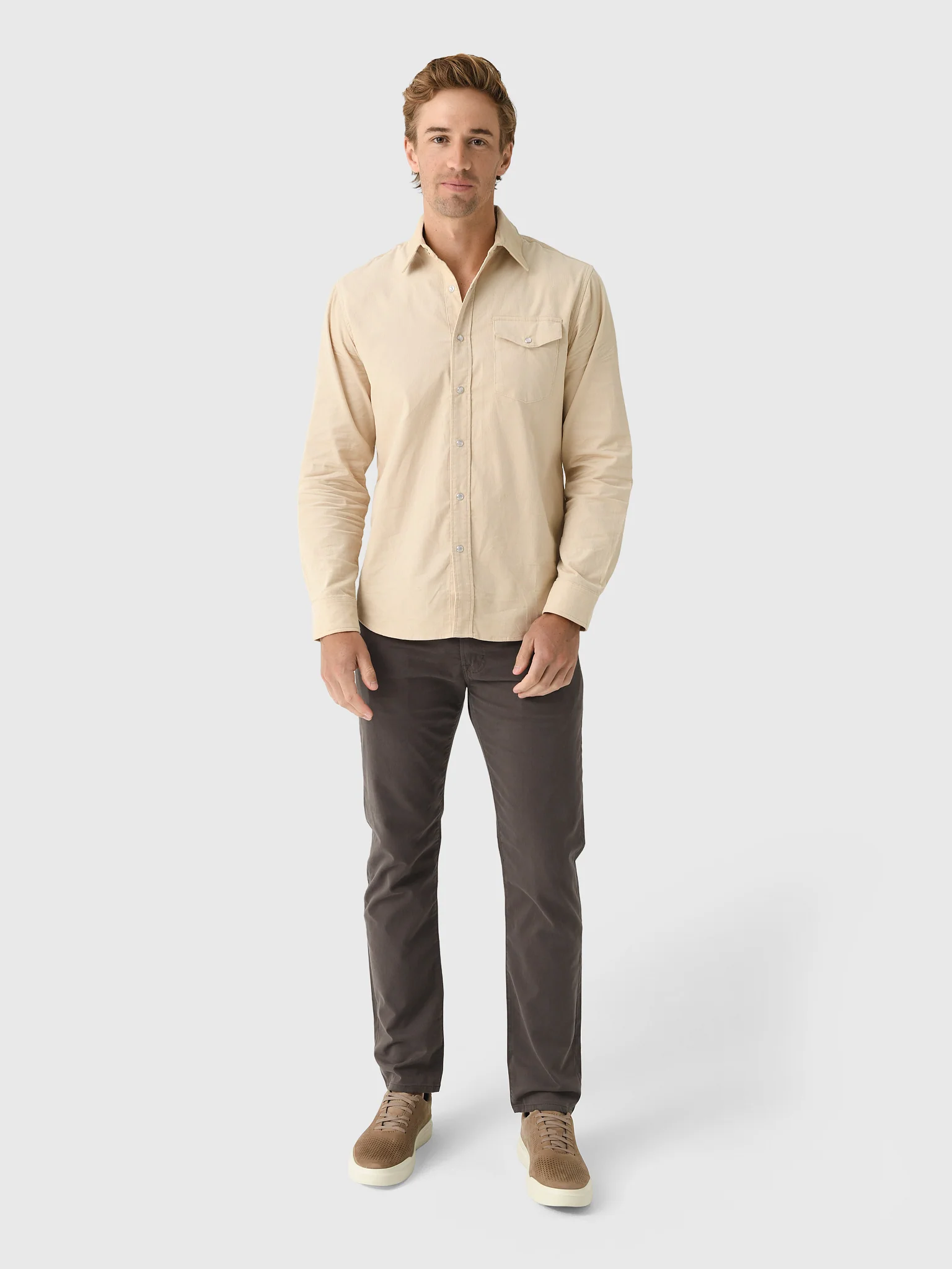 East Cape Men's Corduroy Long Sleeve Shirt - Image 2