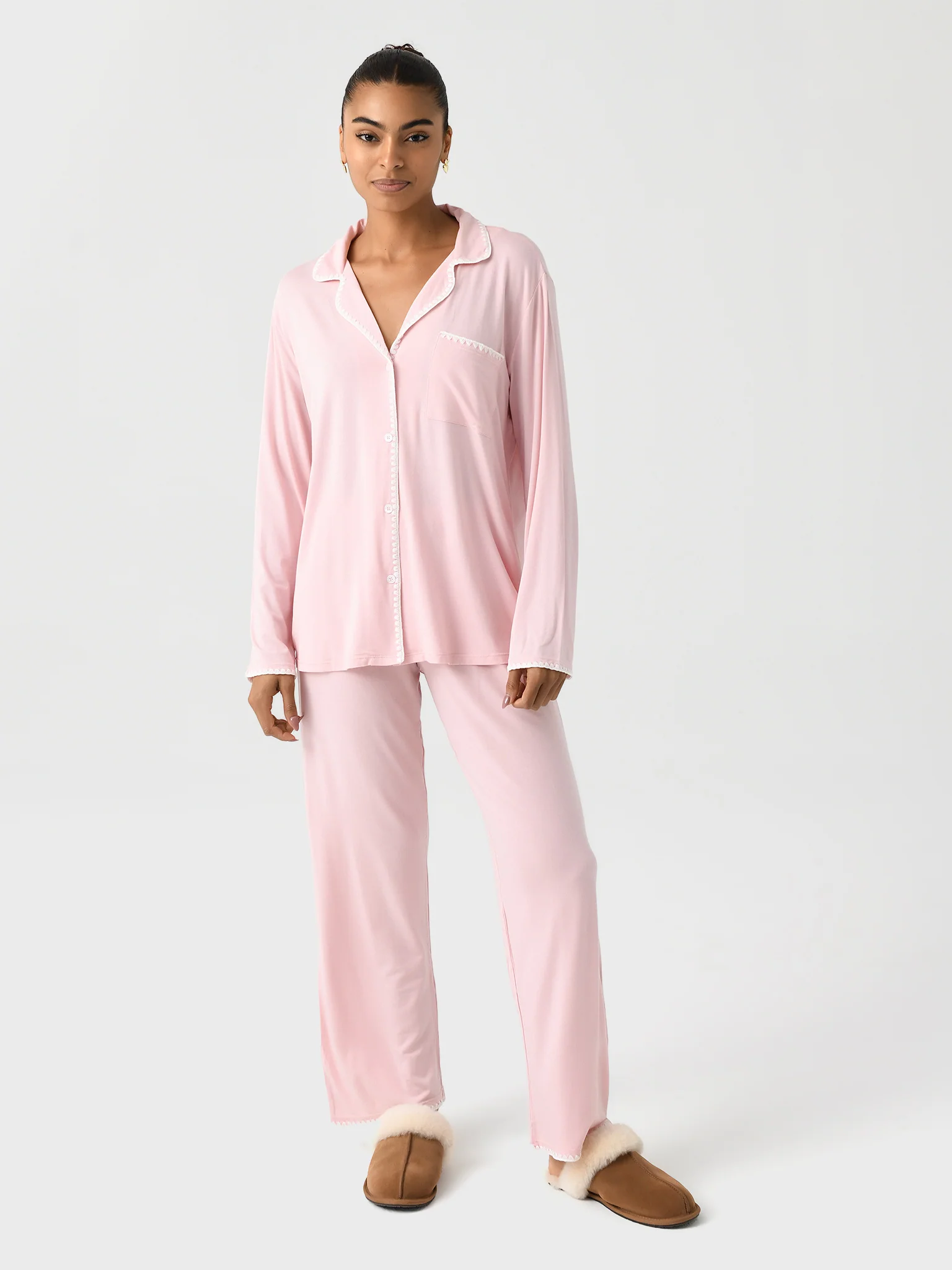 Eberjey Women's Frida Whipstitch Long Pajama Set