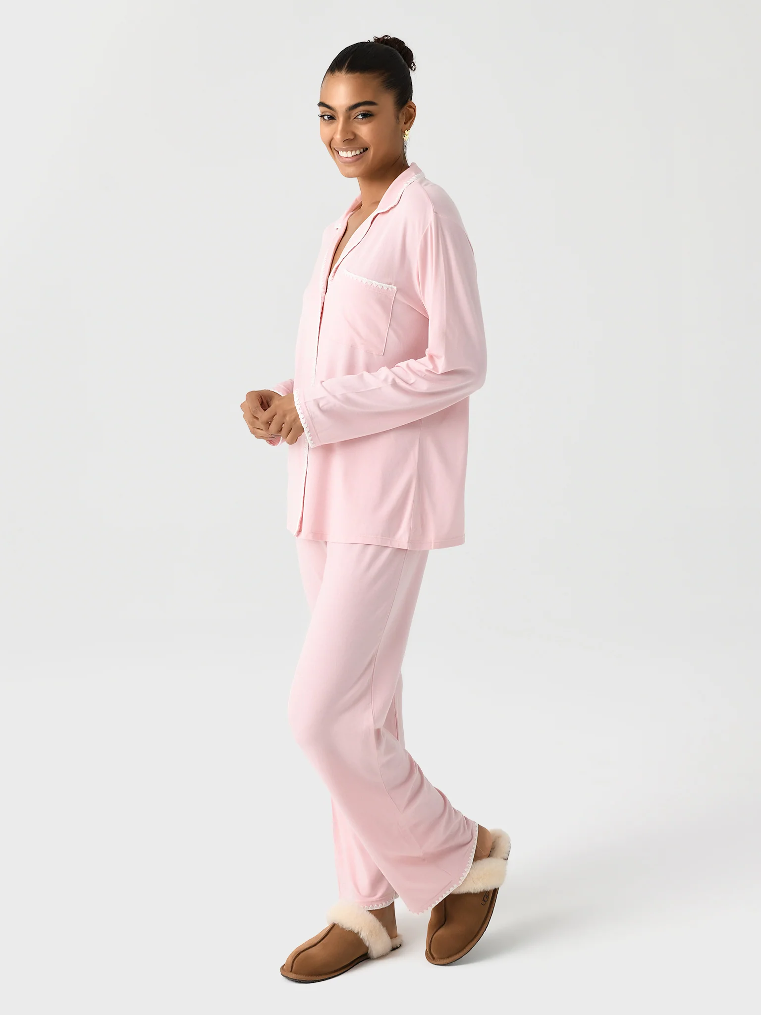 Eberjey Women's Frida Whipstitch Long Pajama Set - Image 2