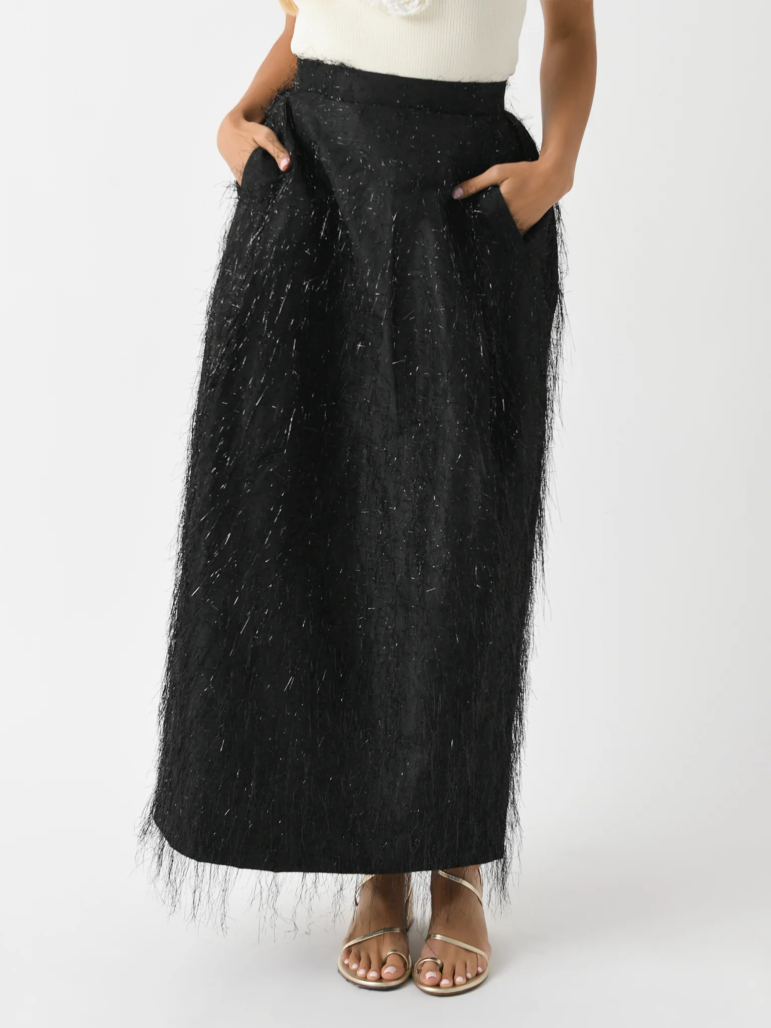 Eenk Women's Yov Metallic Long Skirt