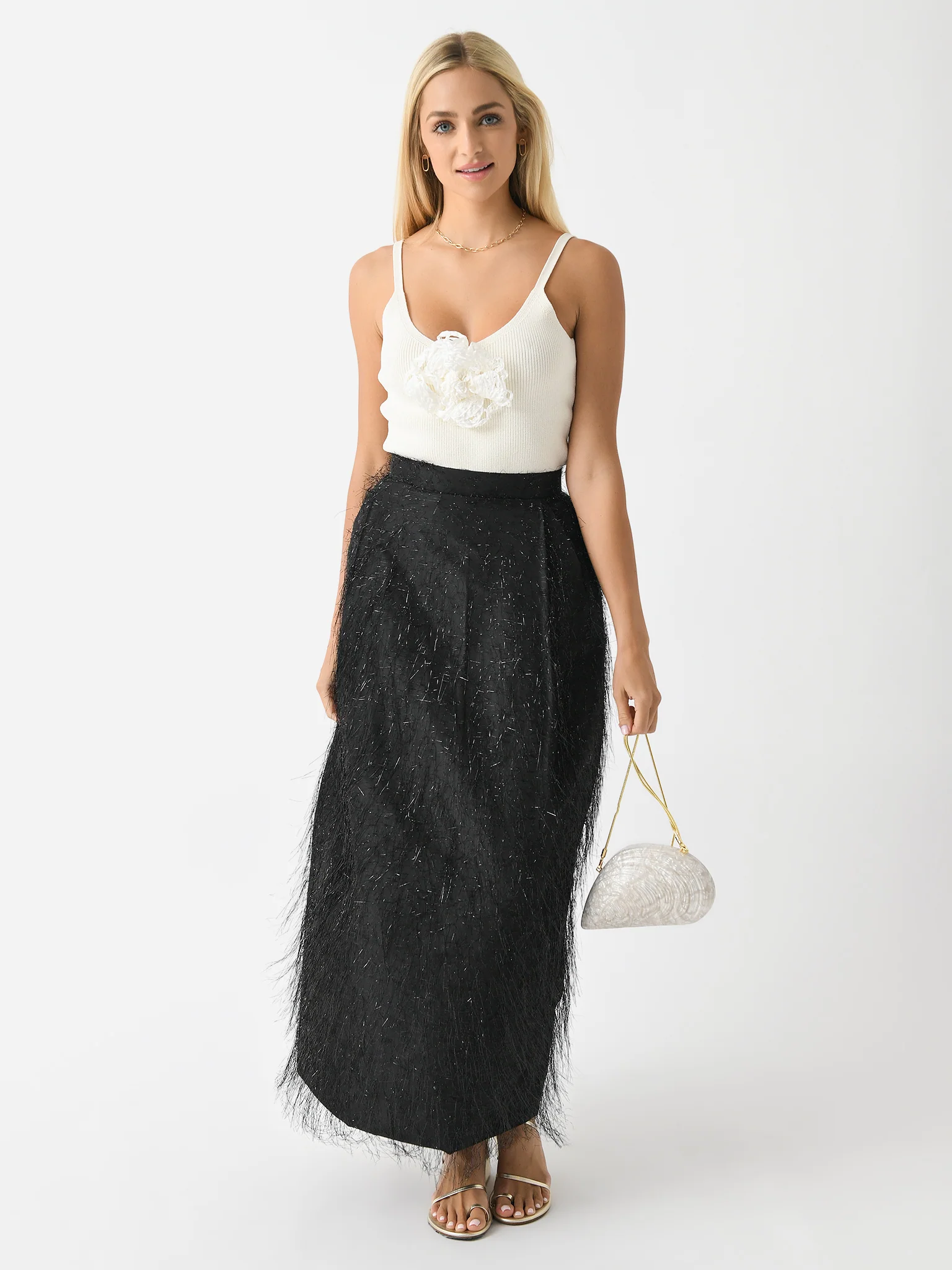 Eenk Women's Yov Metallic Long Skirt - Image 2