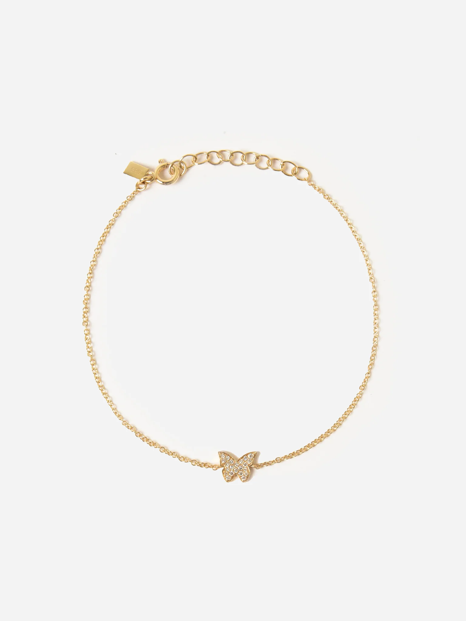 EF Collection Women's Diamond Butterfly Bracelet