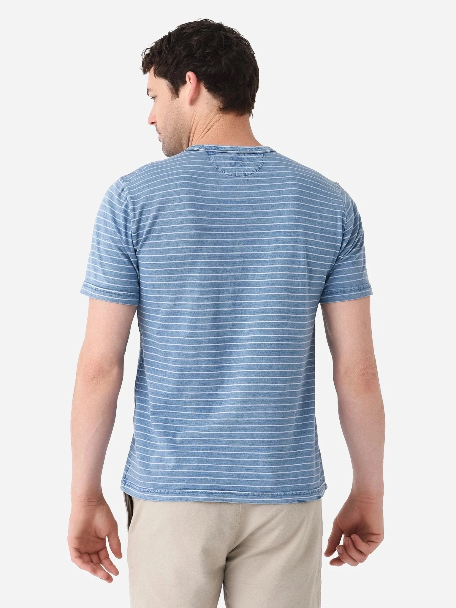 Faherty Brand Men's Short Sleeve Indigo Pocket Tee - Image 4
