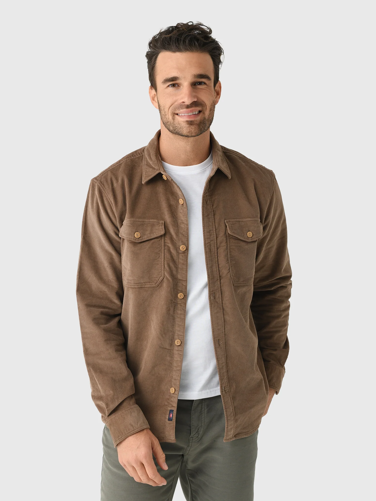 Faherty Brand Men's Stretch Terry Corduroy Workshirt - Image 6
