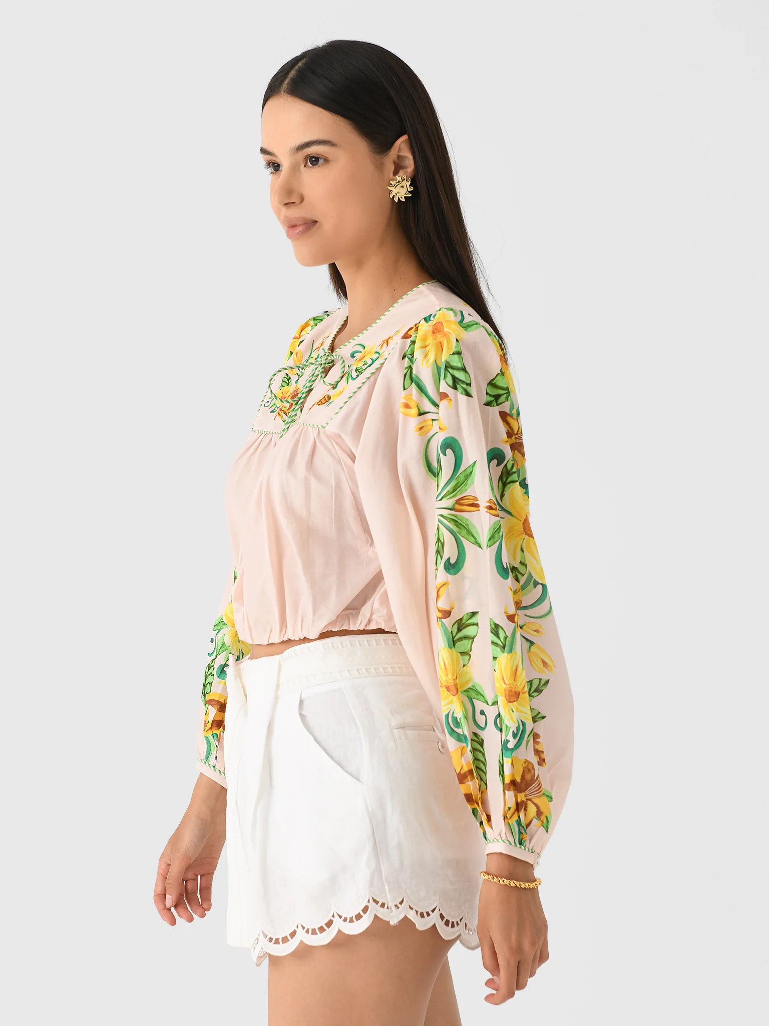Farm Rio Women's Botanical Beauty Long Sleeve Blouse - Image 3