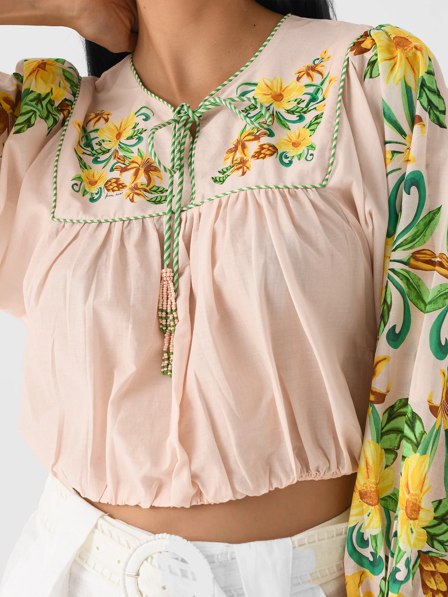 Farm Rio Women's Botanical Beauty Long Sleeve Blouse - Image 5