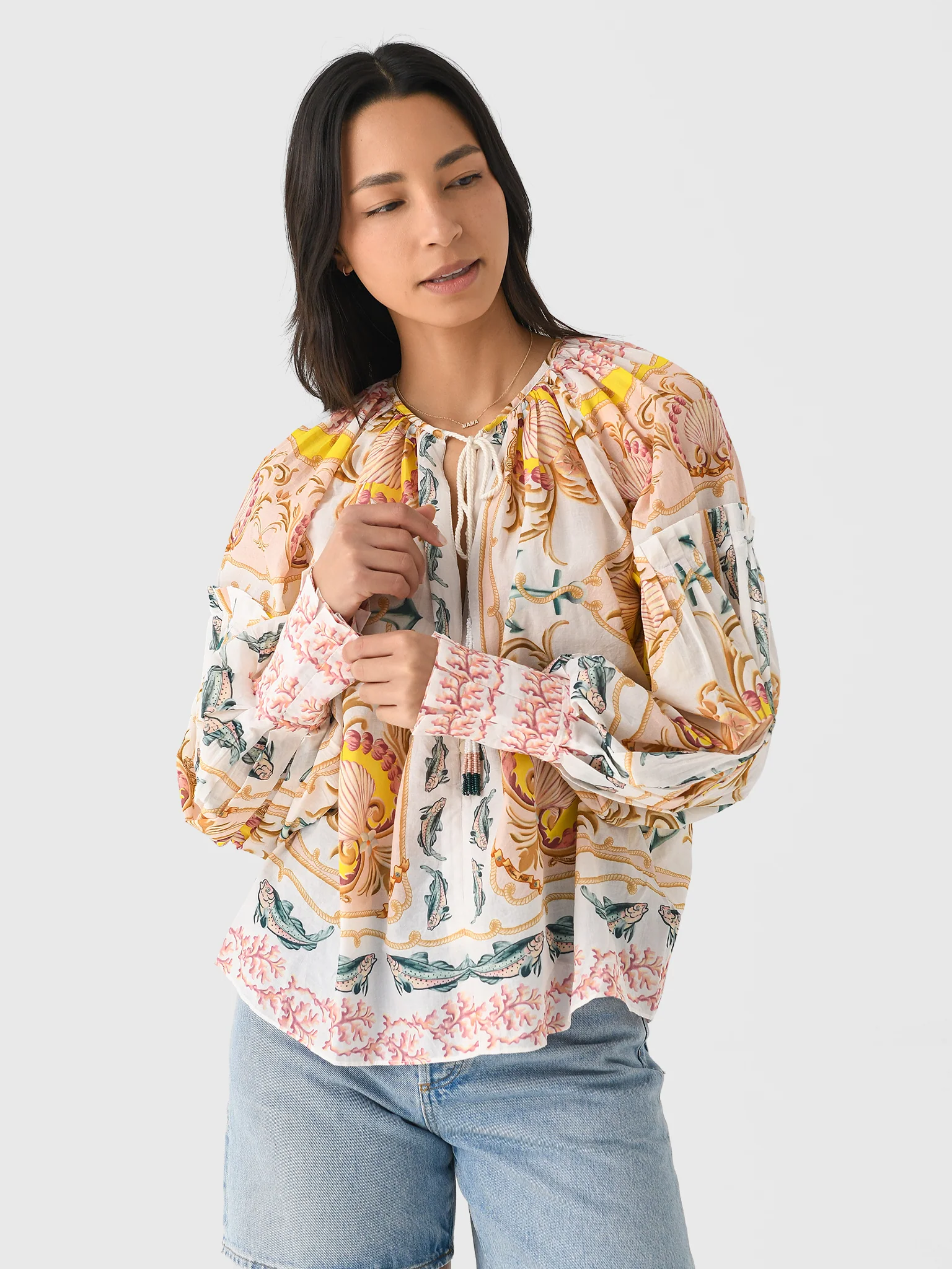 Farm Rio Women's Maritime Magic Blouse