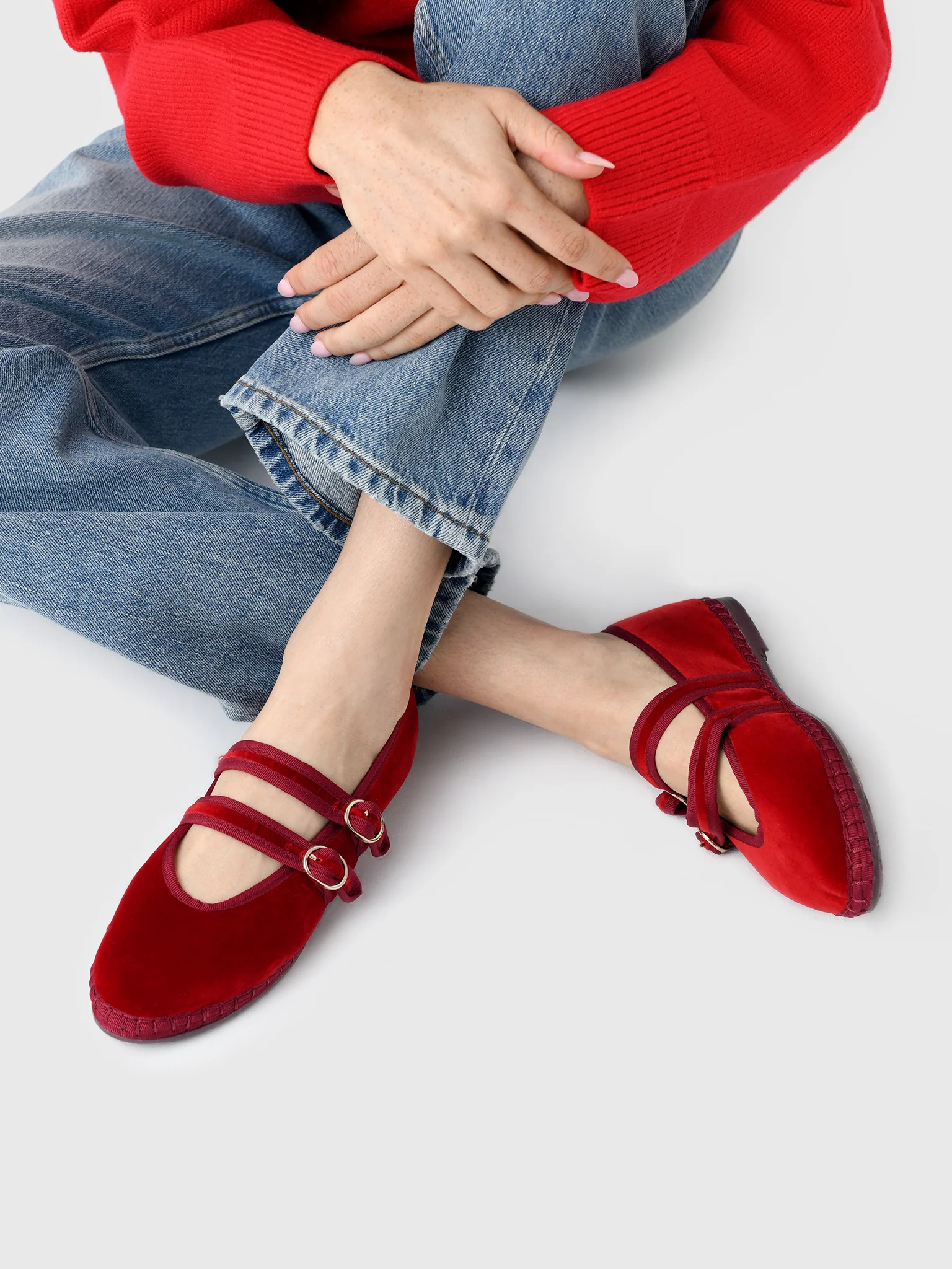 Flabelus Women's Claire Red Flat - Image 2