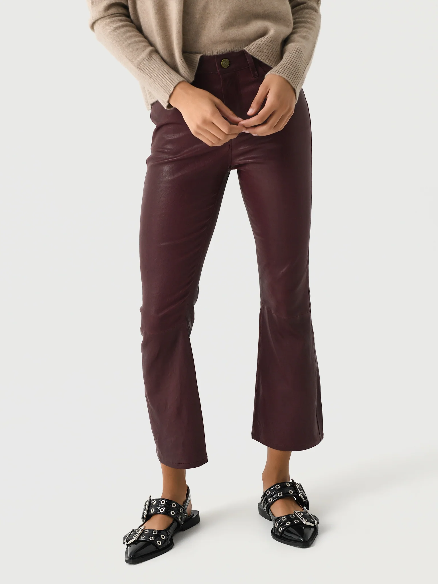 Frame Women's Leather Le Crop Mini Boot Pant