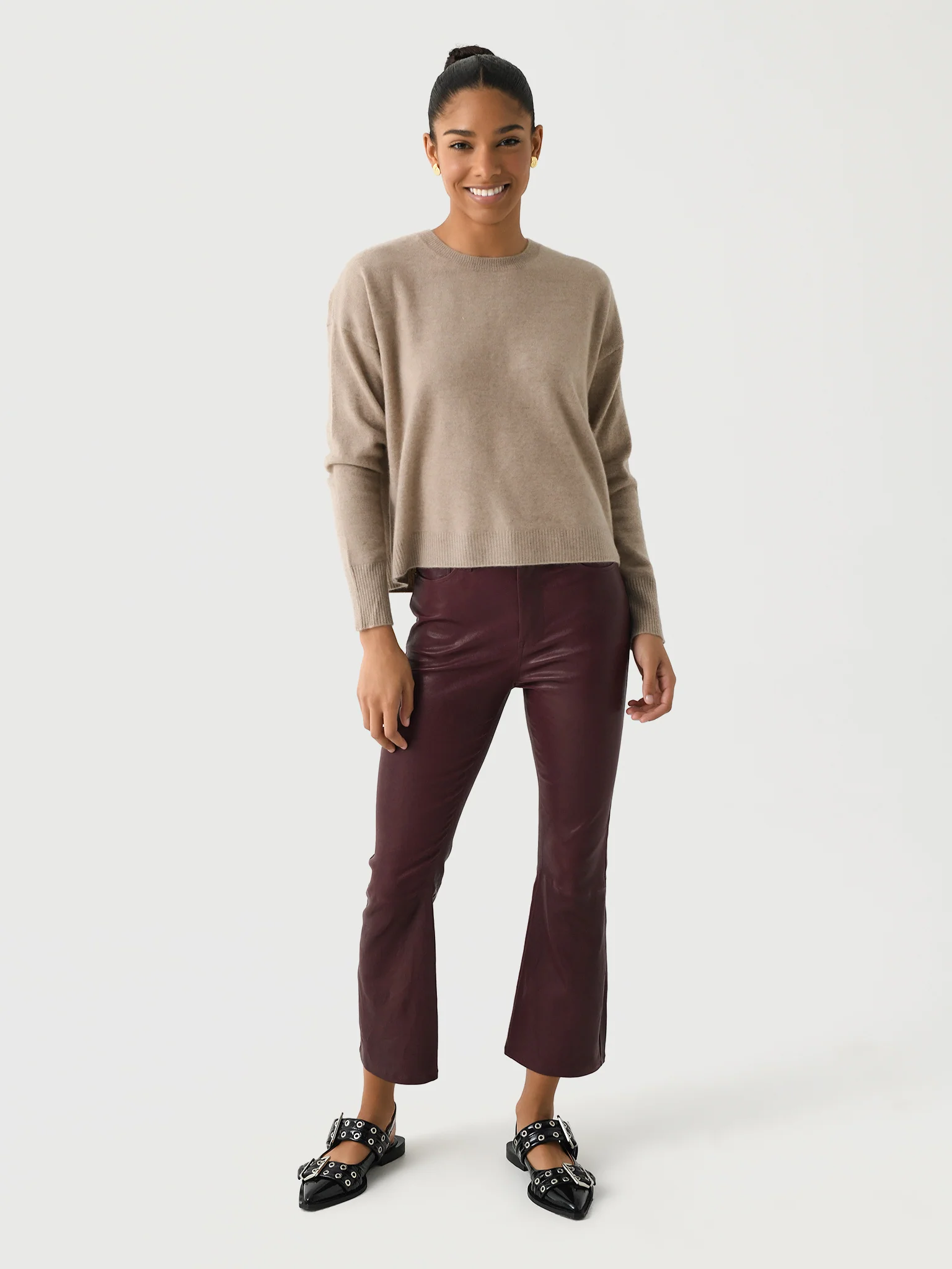 Frame Women's Leather Le Crop Mini Boot Pant - Image 2