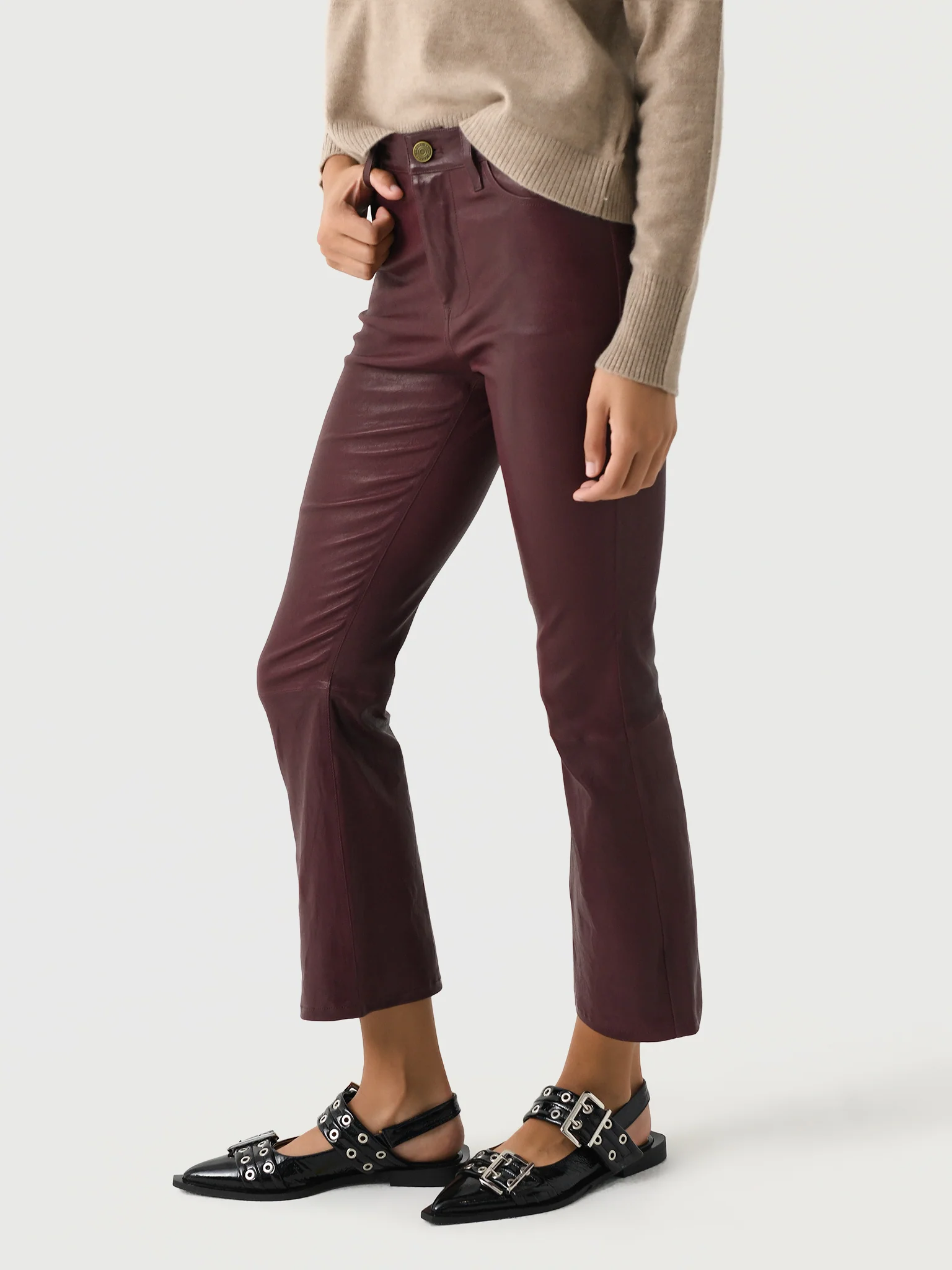 Frame Women's Leather Le Crop Mini Boot Pant - Image 3
