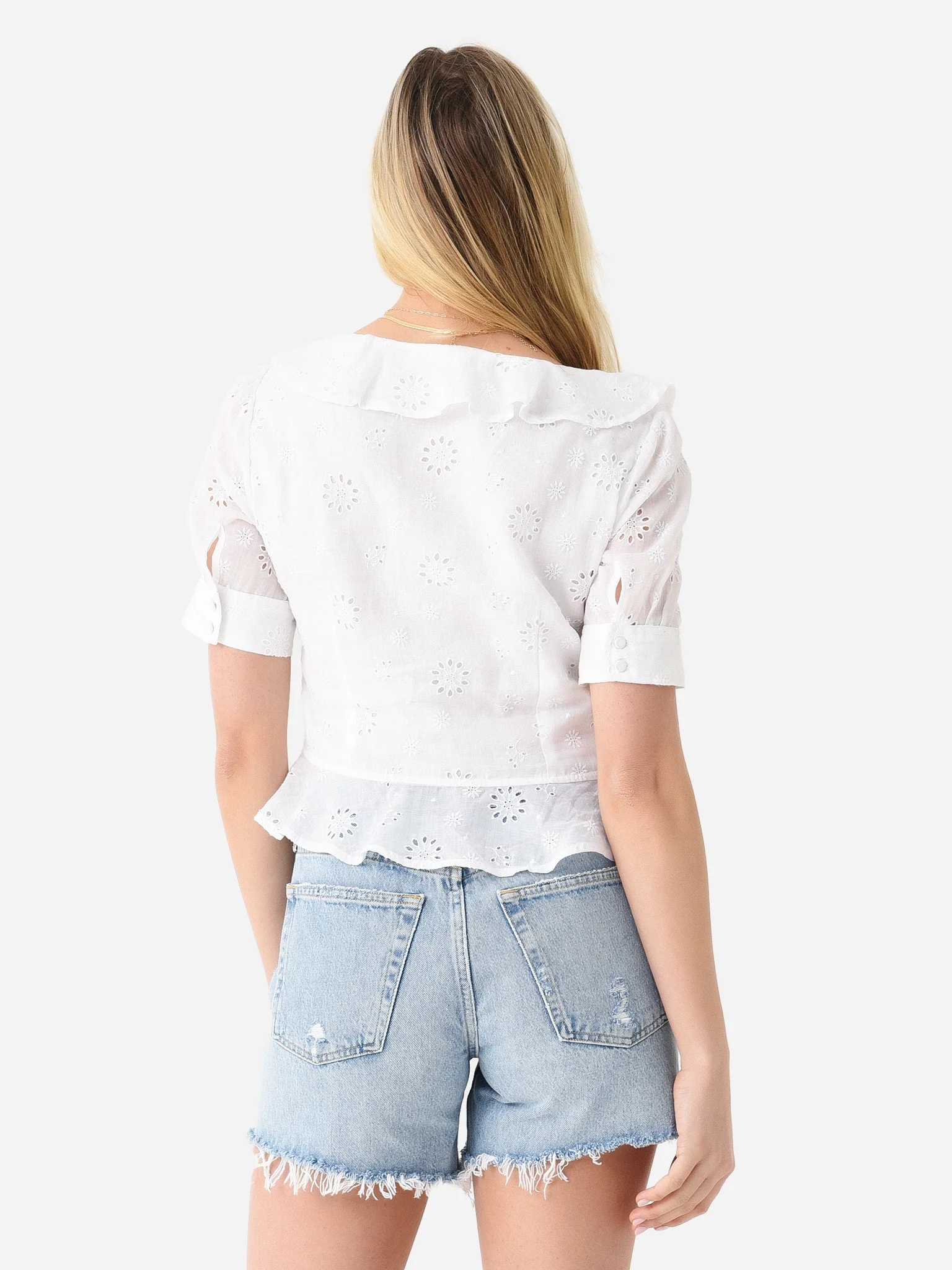 Frame Women's Ruffle Front Short Sleeve Top - Image 5