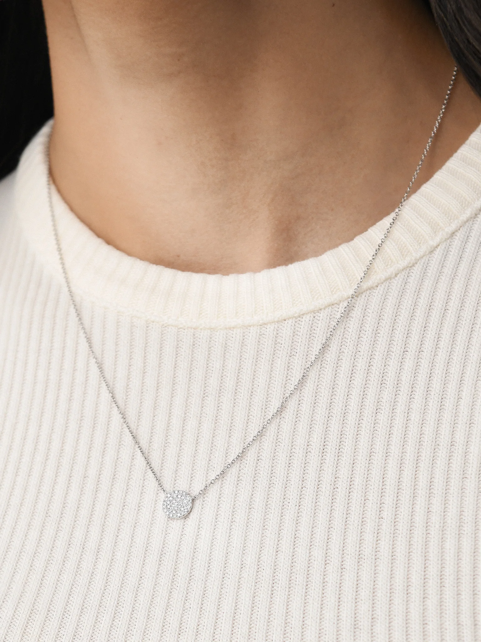 Francie B. 8mm Diamond Disc Necklace - Image 2