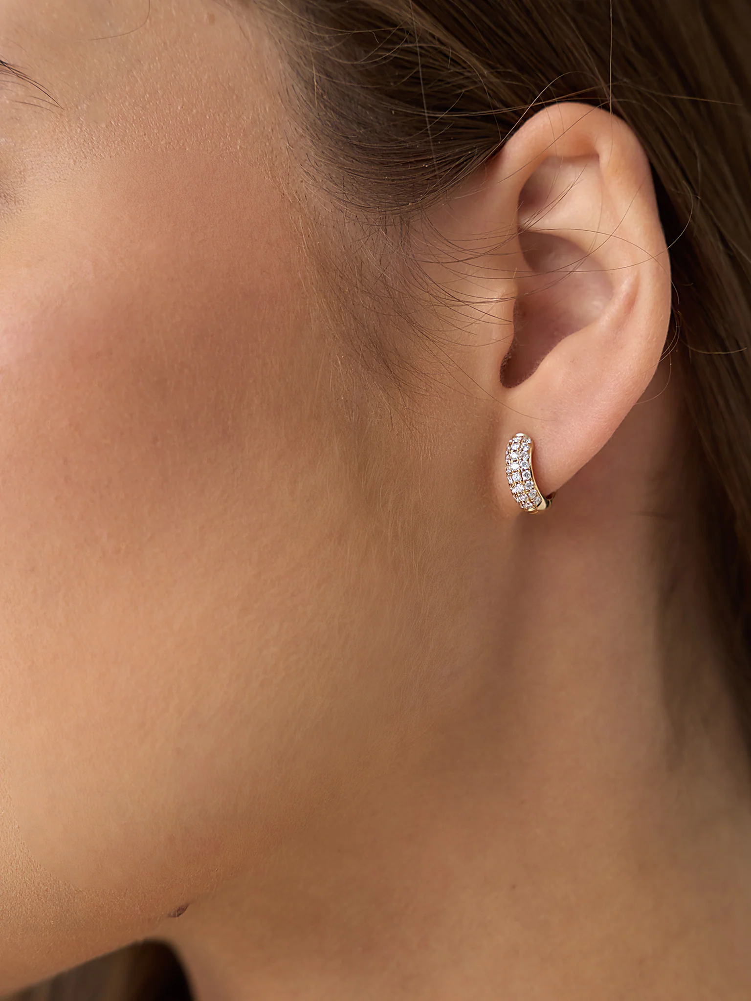 Francie B. Chunky Diamond Hoop Earrings - Image 2